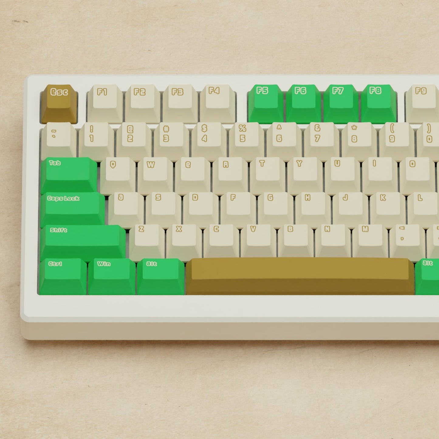Alpha 82 - 75% Creamy Green Mechanical Keyboard - Goblintechkeys