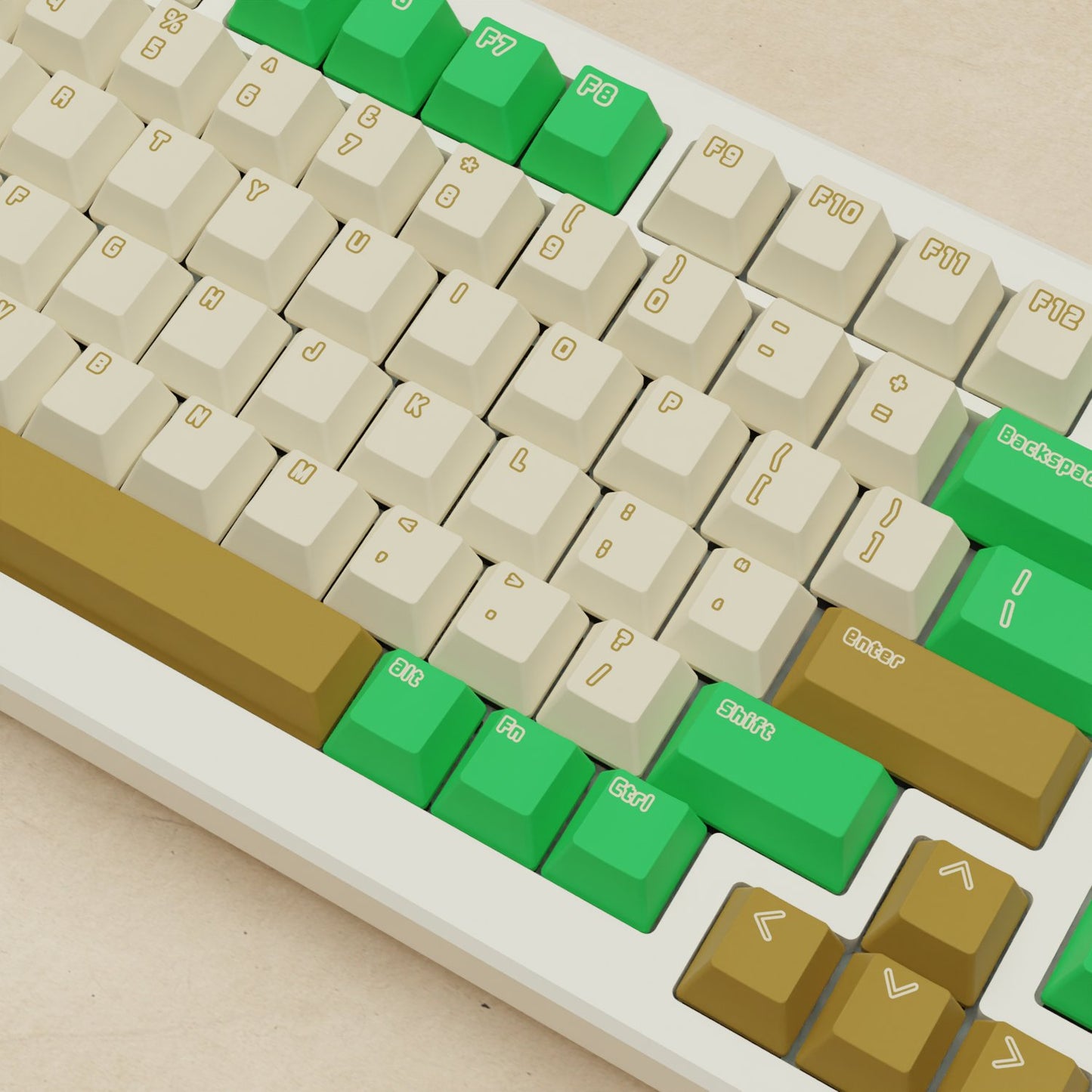 Alpha 82 - 75% Creamy Green Mechanical Keyboard - Goblintechkeys