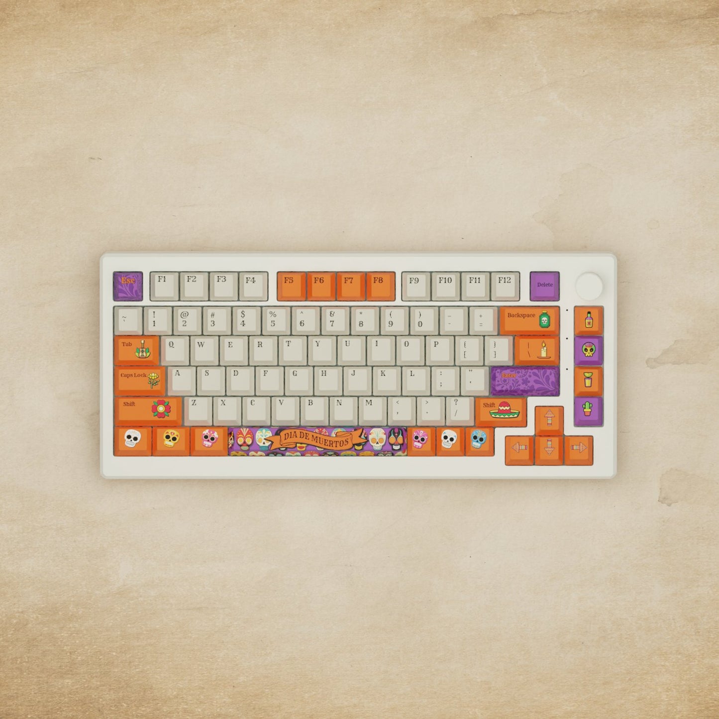 Alpha 82 - 75% Dia De Muertos Mechanical Keyboard - Goblintechkeys