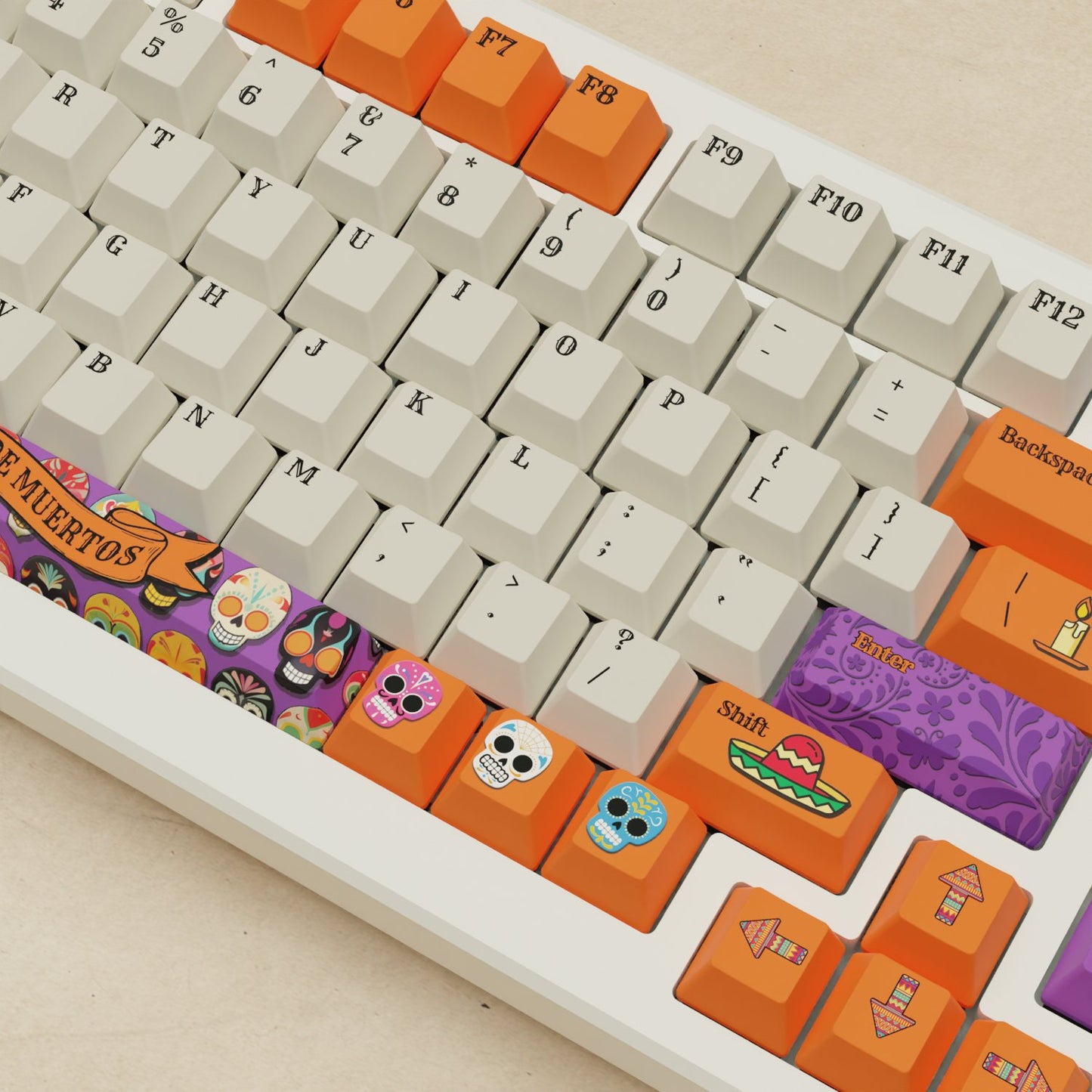 Alpha 82 - 75% Dia De Muertos Mechanical Keyboard - Goblintechkeys