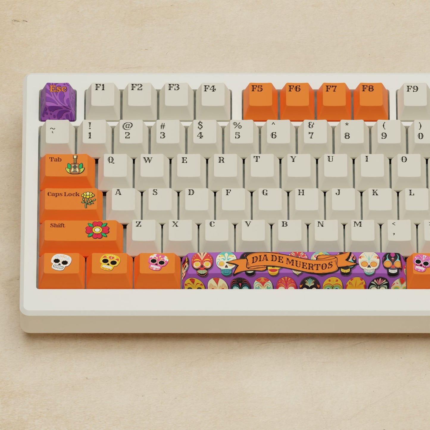 Alpha 82 - 75% Dia De Muertos Mechanical Keyboard - Goblintechkeys