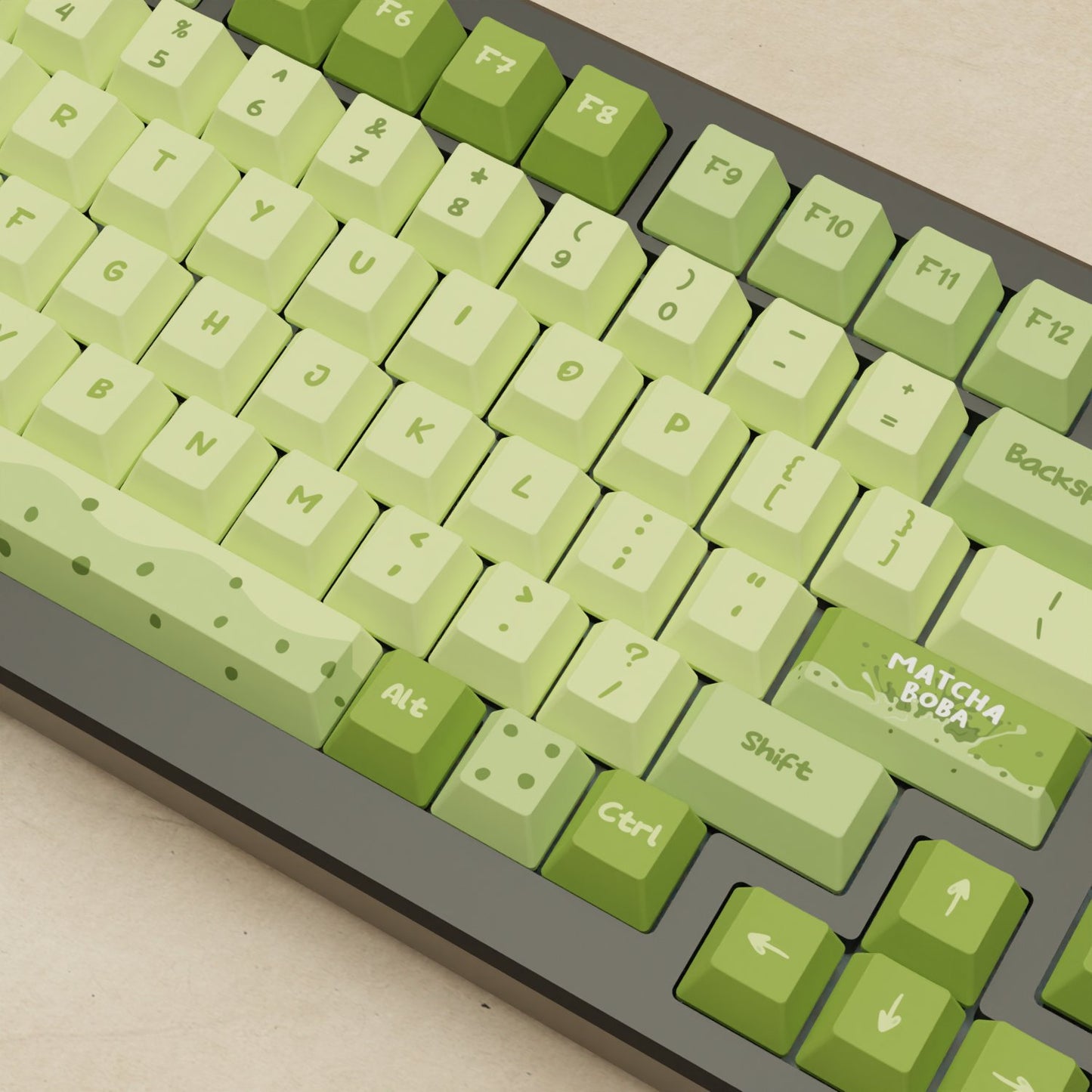 Alpha 82 - 75% Matcha Boba Mechanical Keyboard - Goblintechkeys