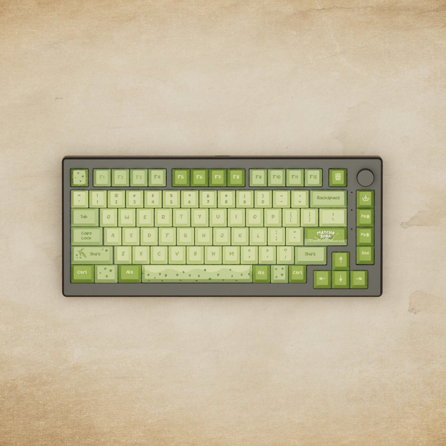 Alpha 82 - 75% Matcha Boba Mechanical Keyboard - Goblintechkeys