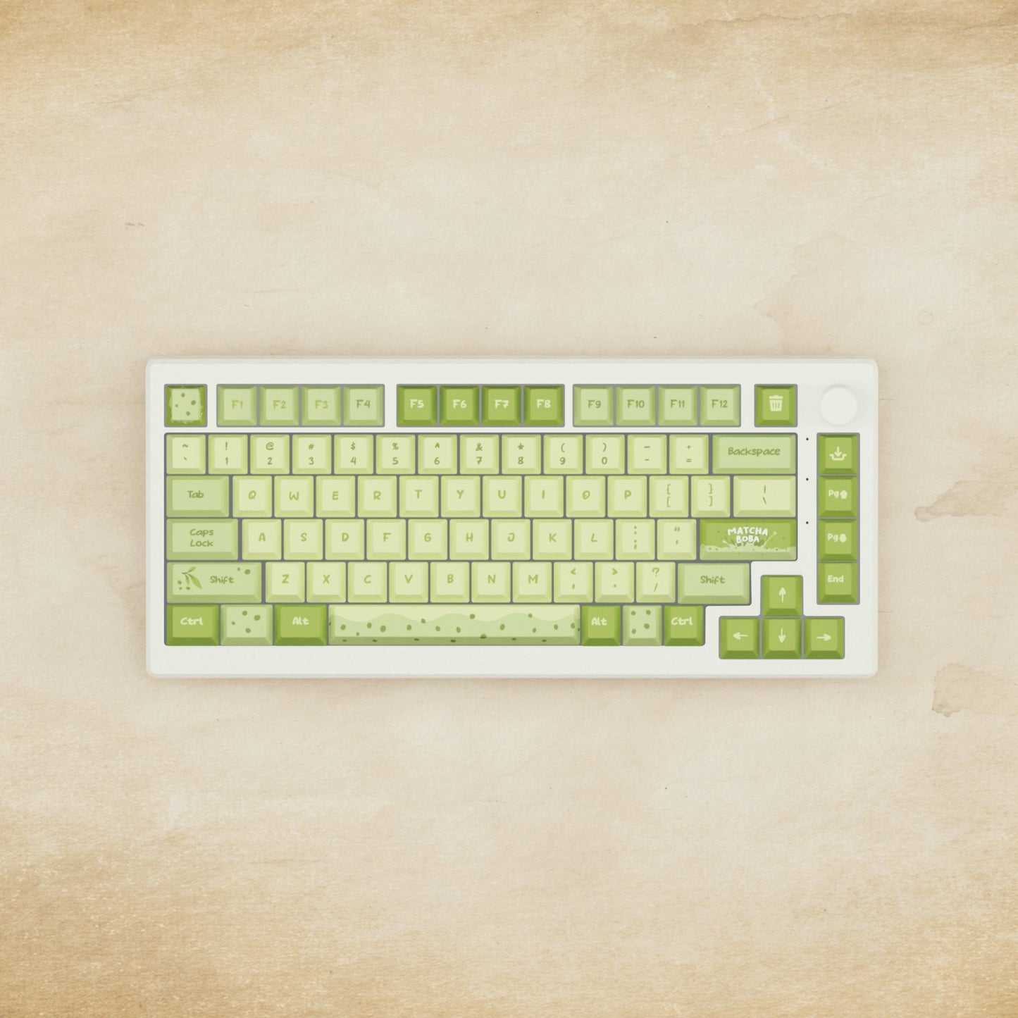 Alpha 82 - 75% Matcha Boba Mechanical Keyboard - Goblintechkeys