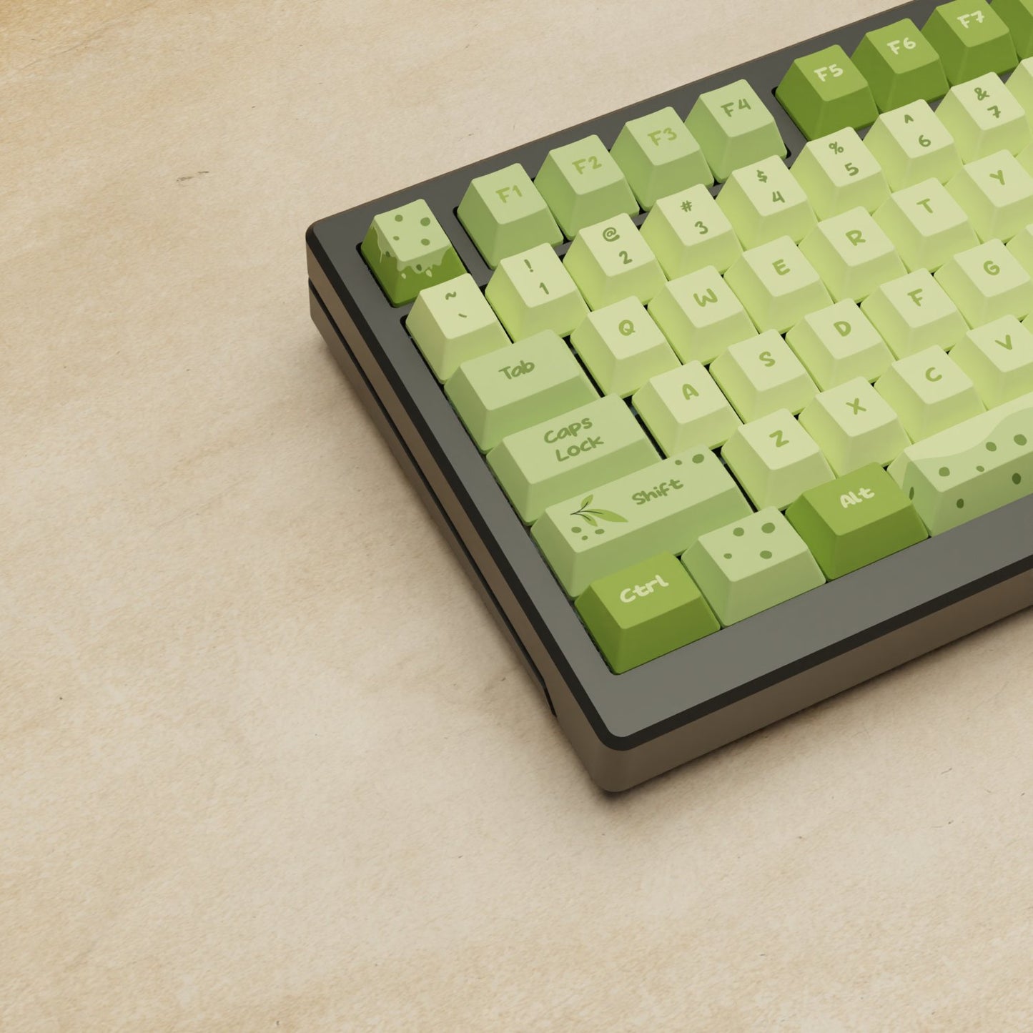 Alpha 82 - 75% Matcha Boba Mechanical Keyboard - Goblintechkeys