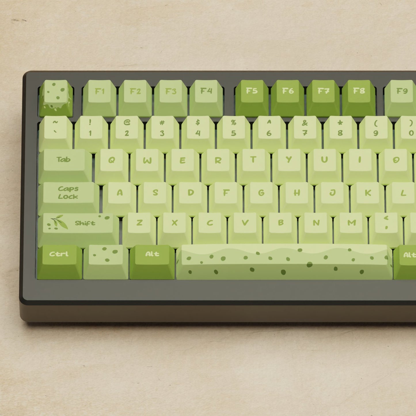 Alpha 82 - 75% Matcha Boba Mechanical Keyboard - Goblintechkeys