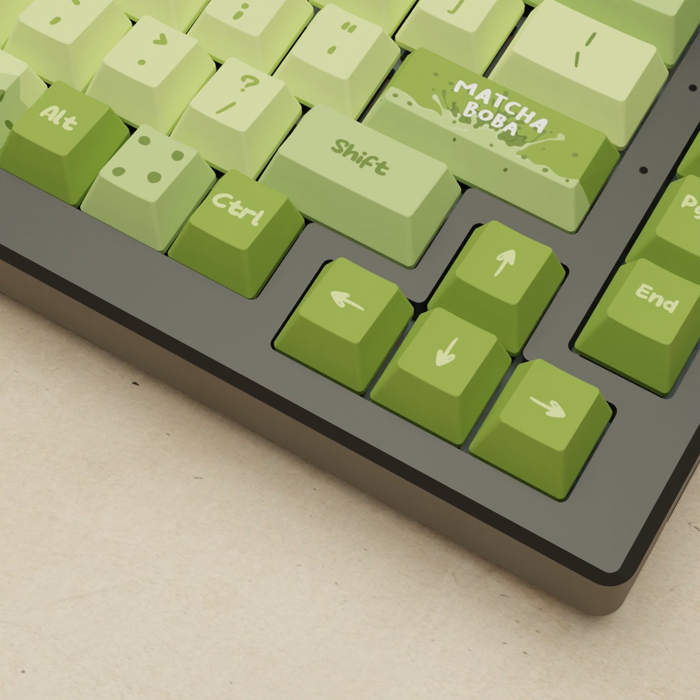 Alpha 82 - 75% Matcha Boba Mechanical Keyboard - Goblintechkeys