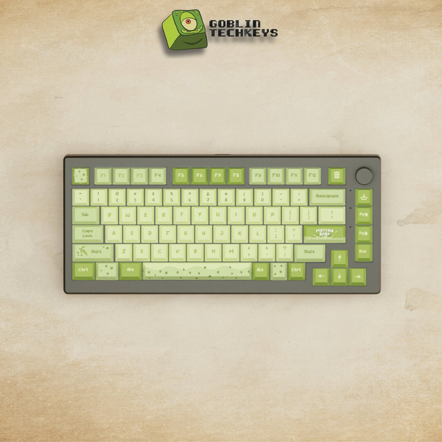 Alpha 82 - 75% Matcha Boba Mechanical Keyboard - Goblintechkeys
