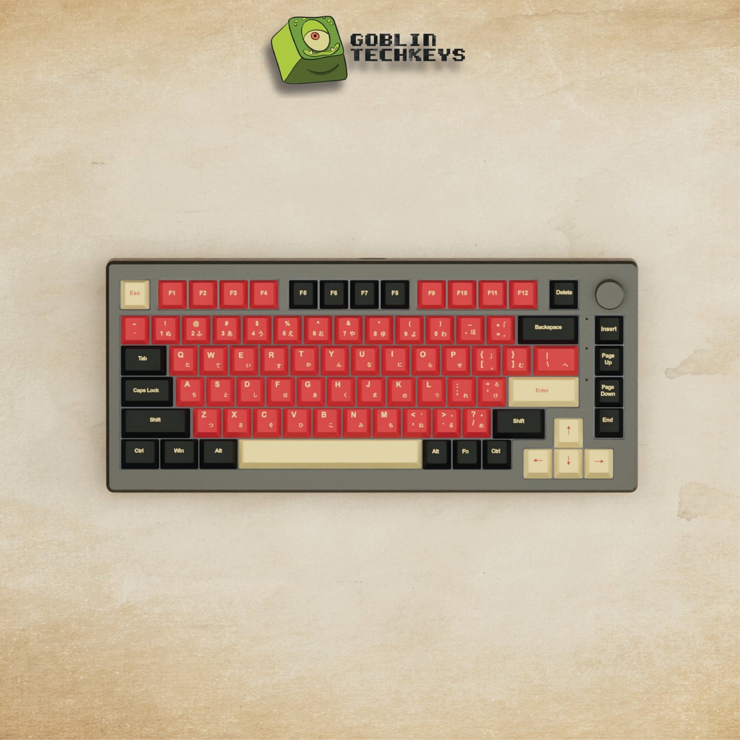 Alpha 82 - 75% Red Samurai Mechanical Keyboard - Goblintechkeys