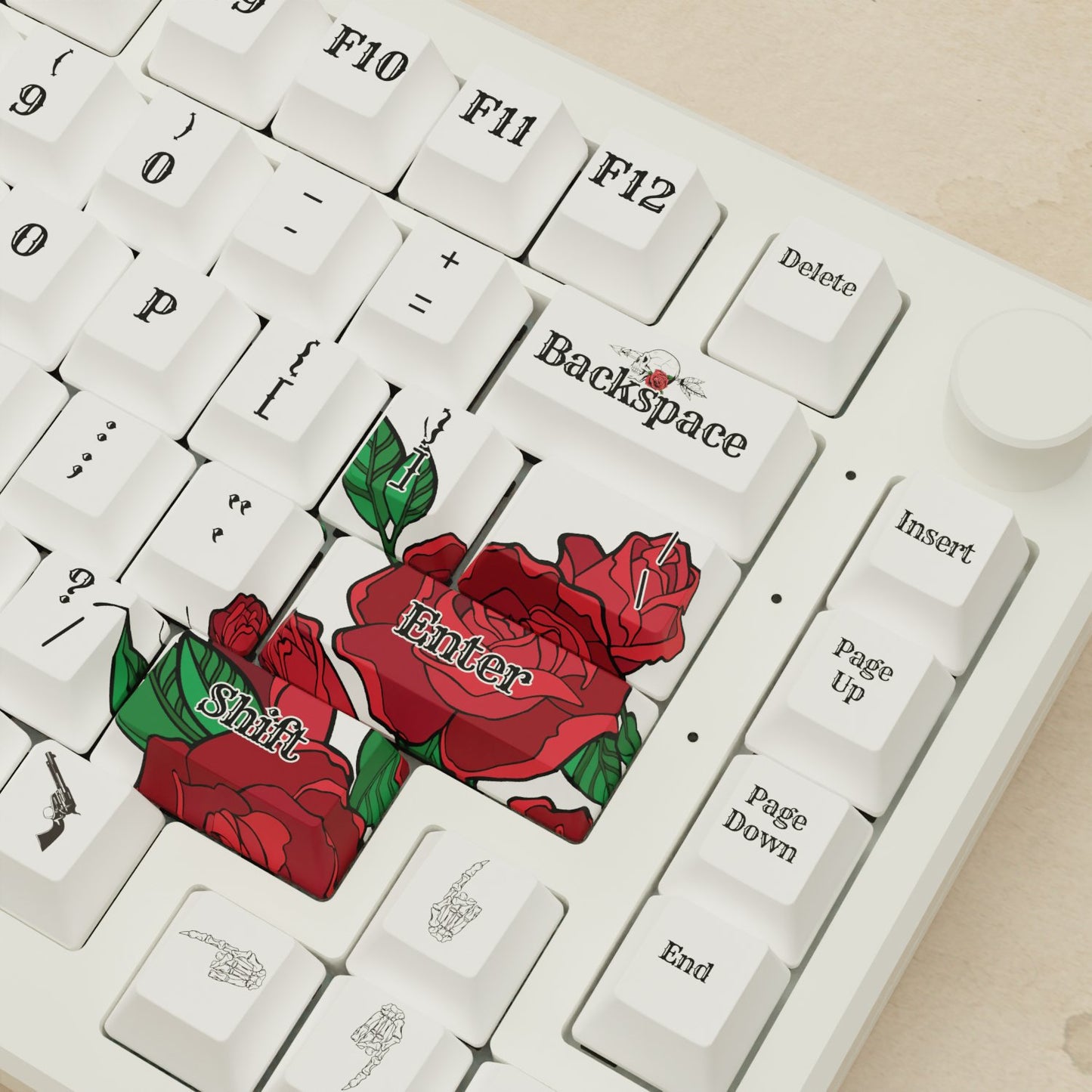 Alpha 82 - 75% Skull and Roses Mechanical Keyboard - Goblintechkeys