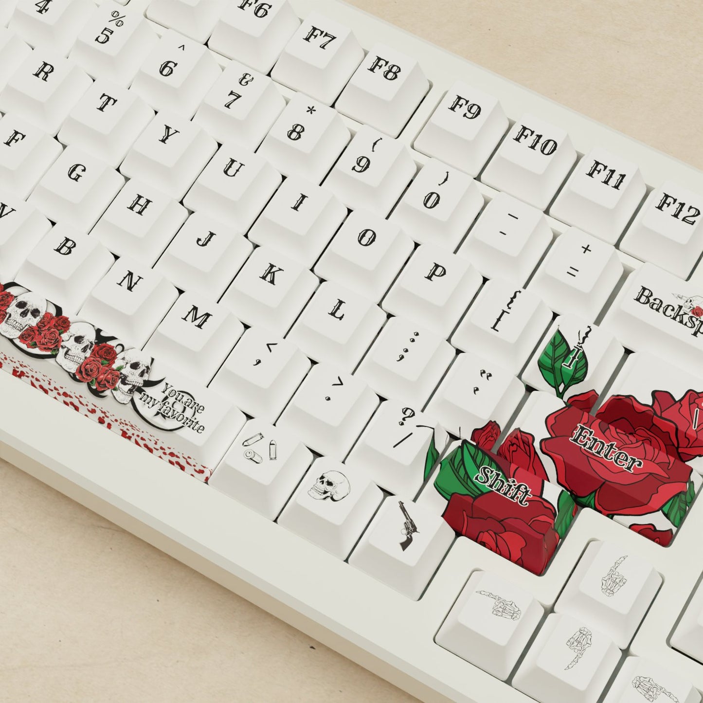 Alpha 82 - 75% Skull and Roses Mechanical Keyboard - Goblintechkeys