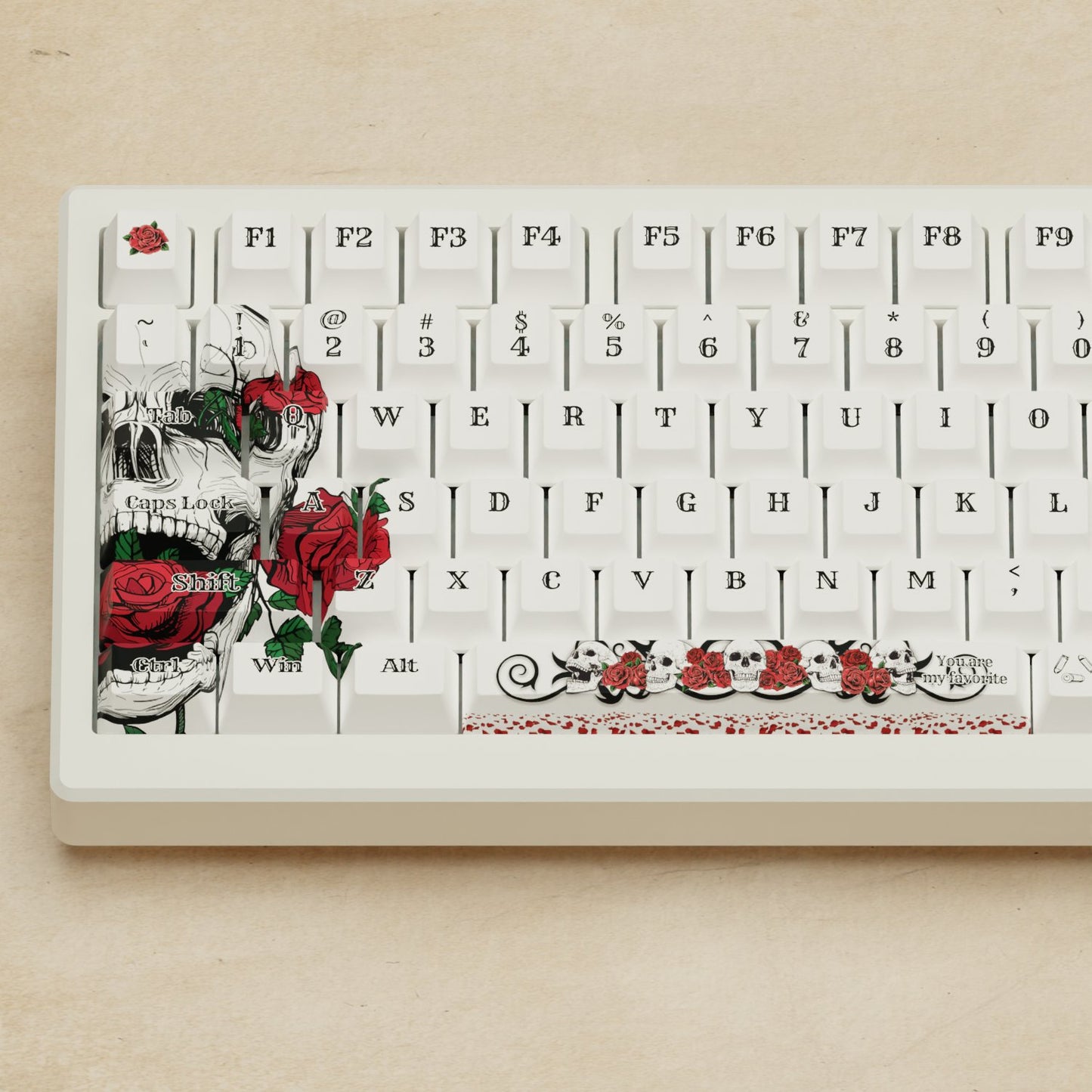 Alpha 82 - 75% Skull and Roses Mechanical Keyboard - Goblintechkeys