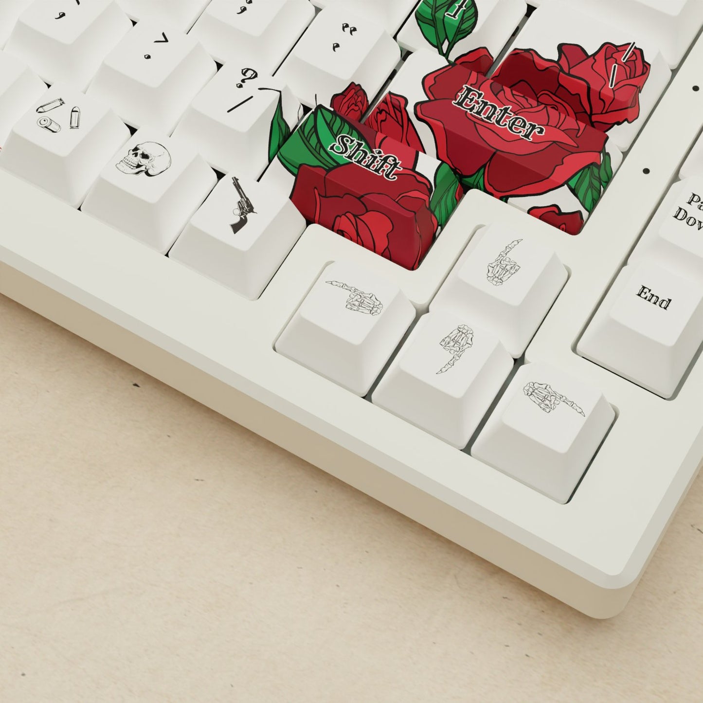 Alpha 82 - 75% Skull and Roses Mechanical Keyboard - Goblintechkeys