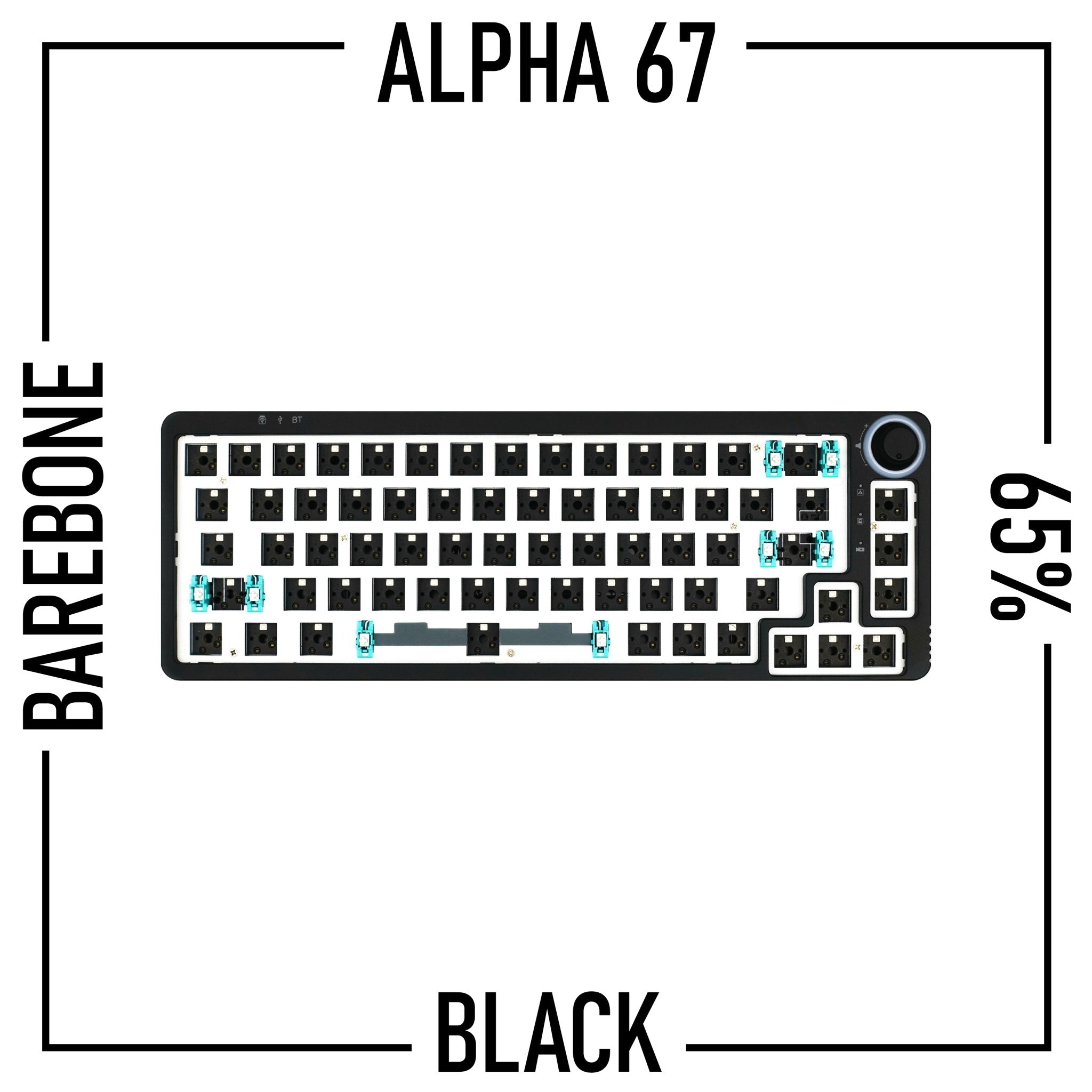 Alpha67 (65%) - Wireless Mechanical Keyboard Barebone Kit - Goblintechkeys