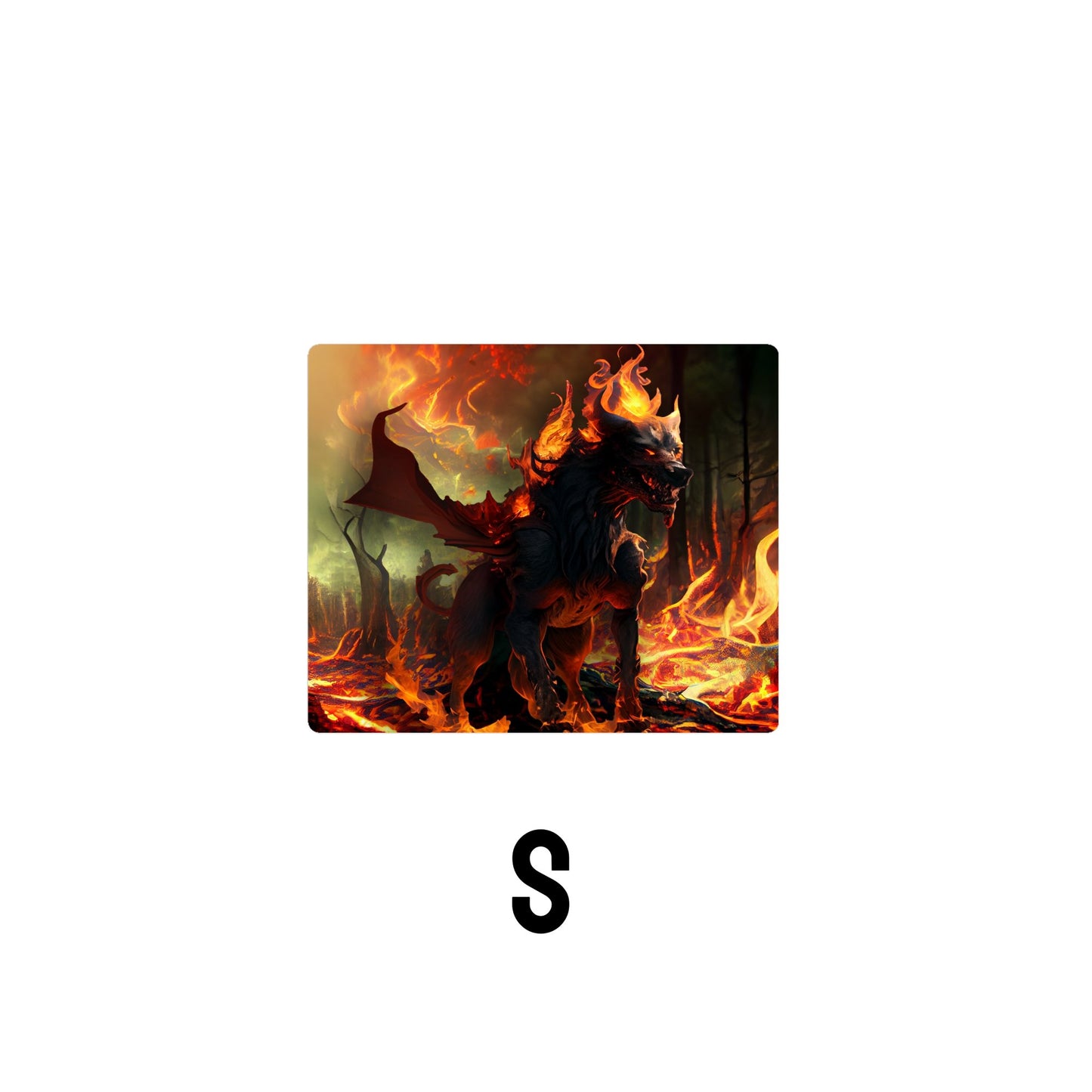Burning Hellhound Desk Mat | Mouse Pad | Gaming & Office Desk Mat - Goblintechkeys