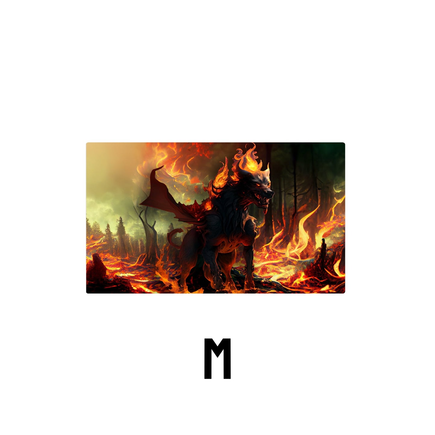Burning Hellhound Desk Mat | Mouse Pad | Gaming & Office Desk Mat - Goblintechkeys
