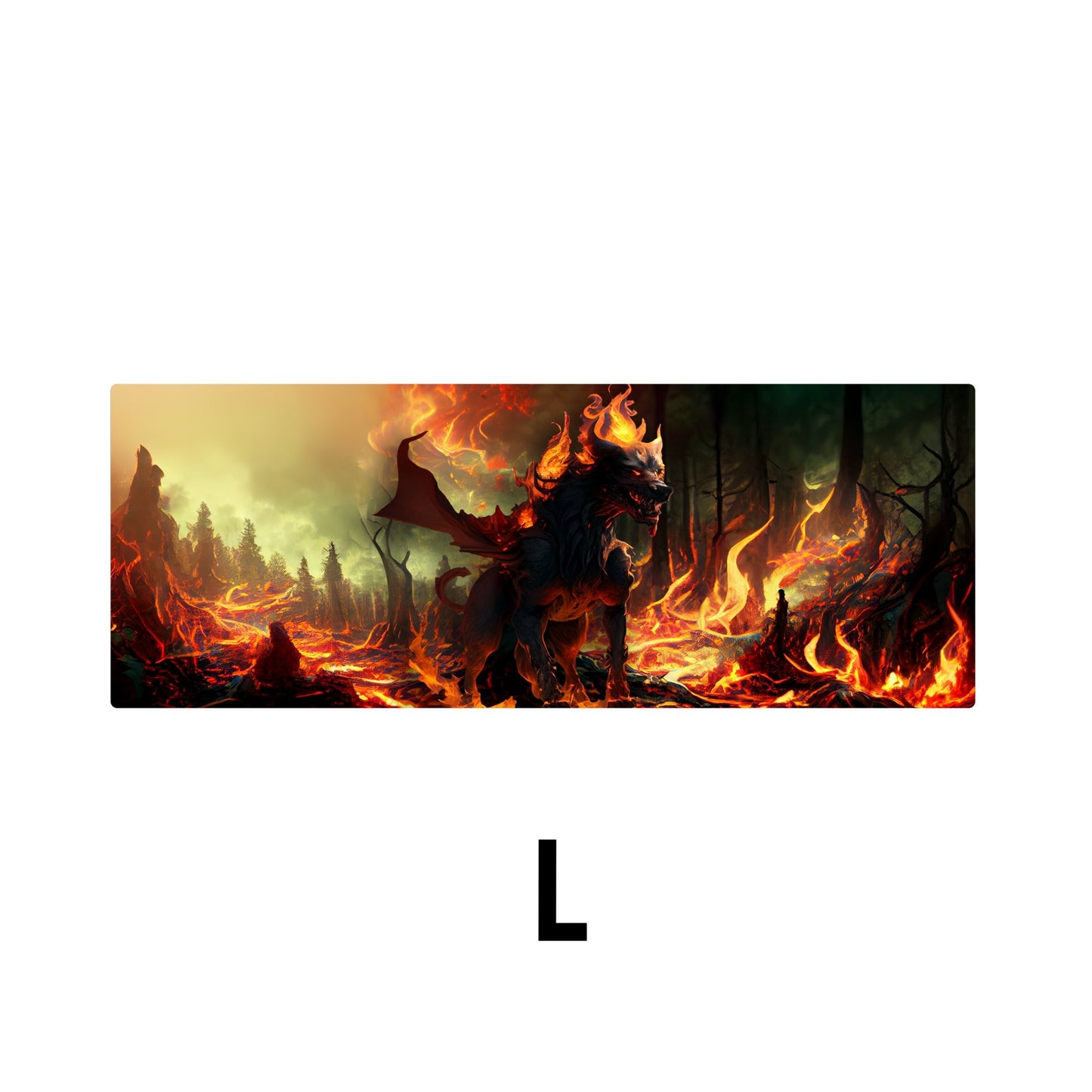 Burning Hellhound Desk Mat | Mouse Pad | Gaming & Office Desk Mat - Goblintechkeys
