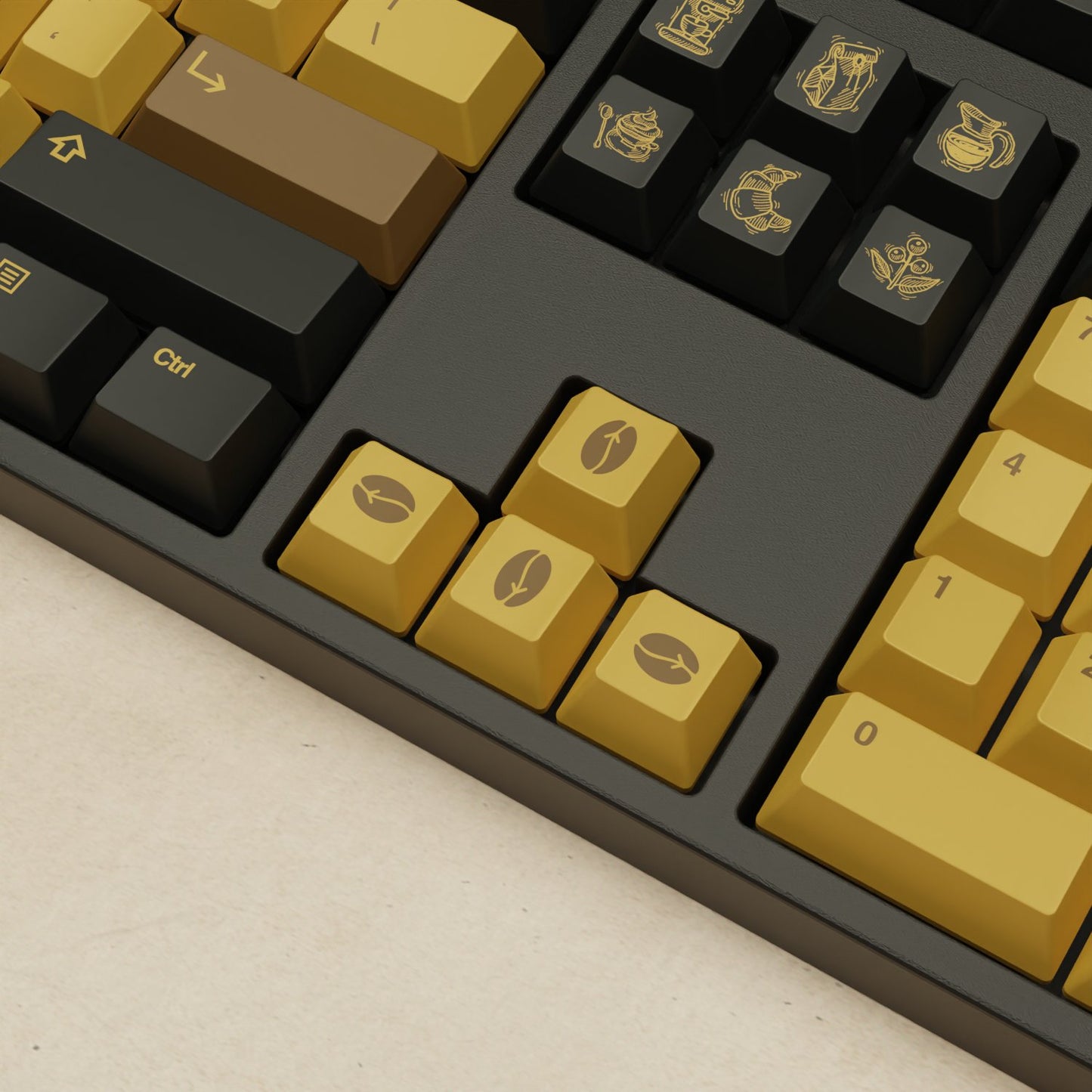 Coffee Keycaps | Brown Keycaps Sets Keyboard - Goblintechkeys