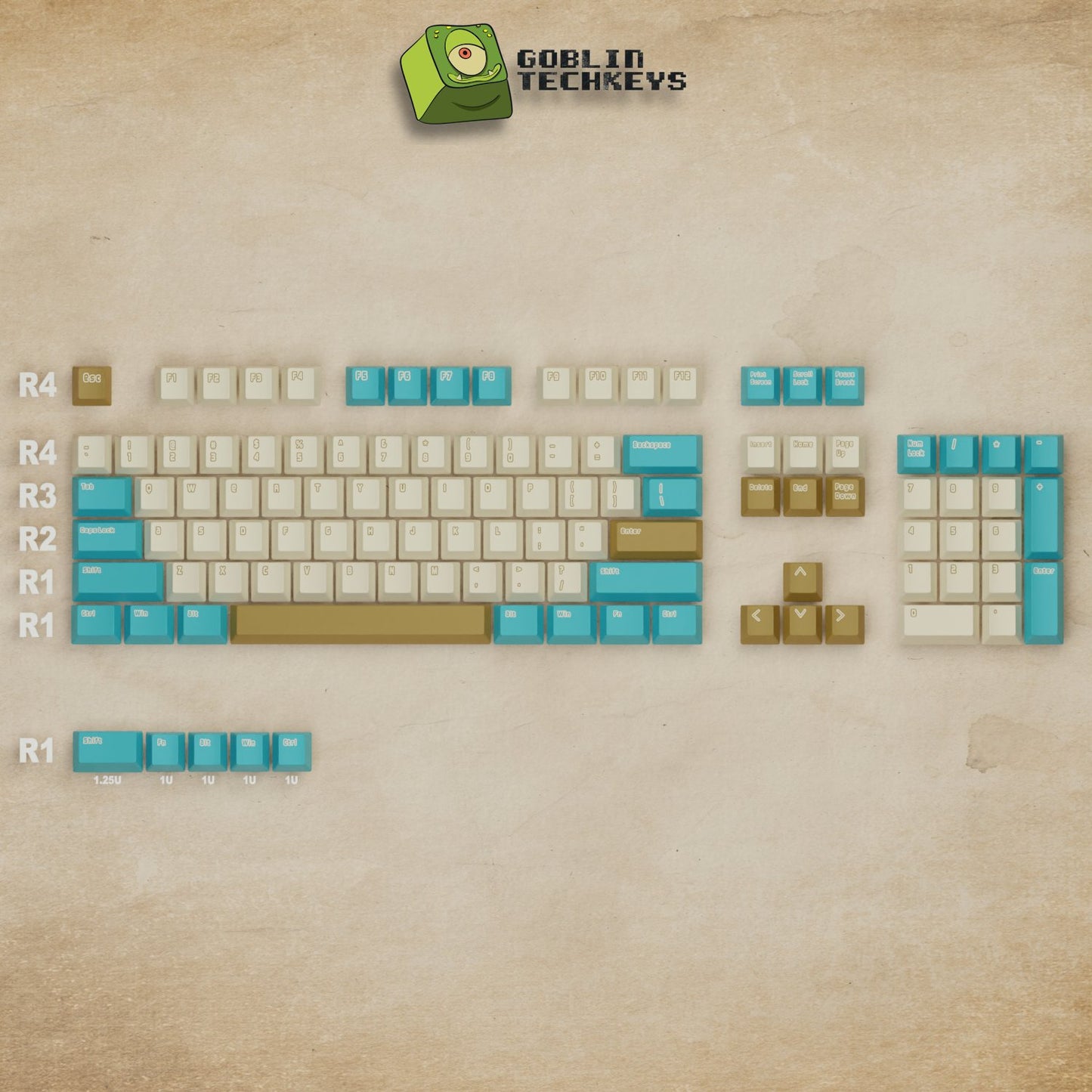 Creamy Blue Keycaps - Goblintechkeys