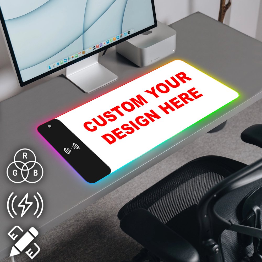 Custom Wireless Charging RGB Deskmat | Custom Your Own Design | Custom  Deskmat