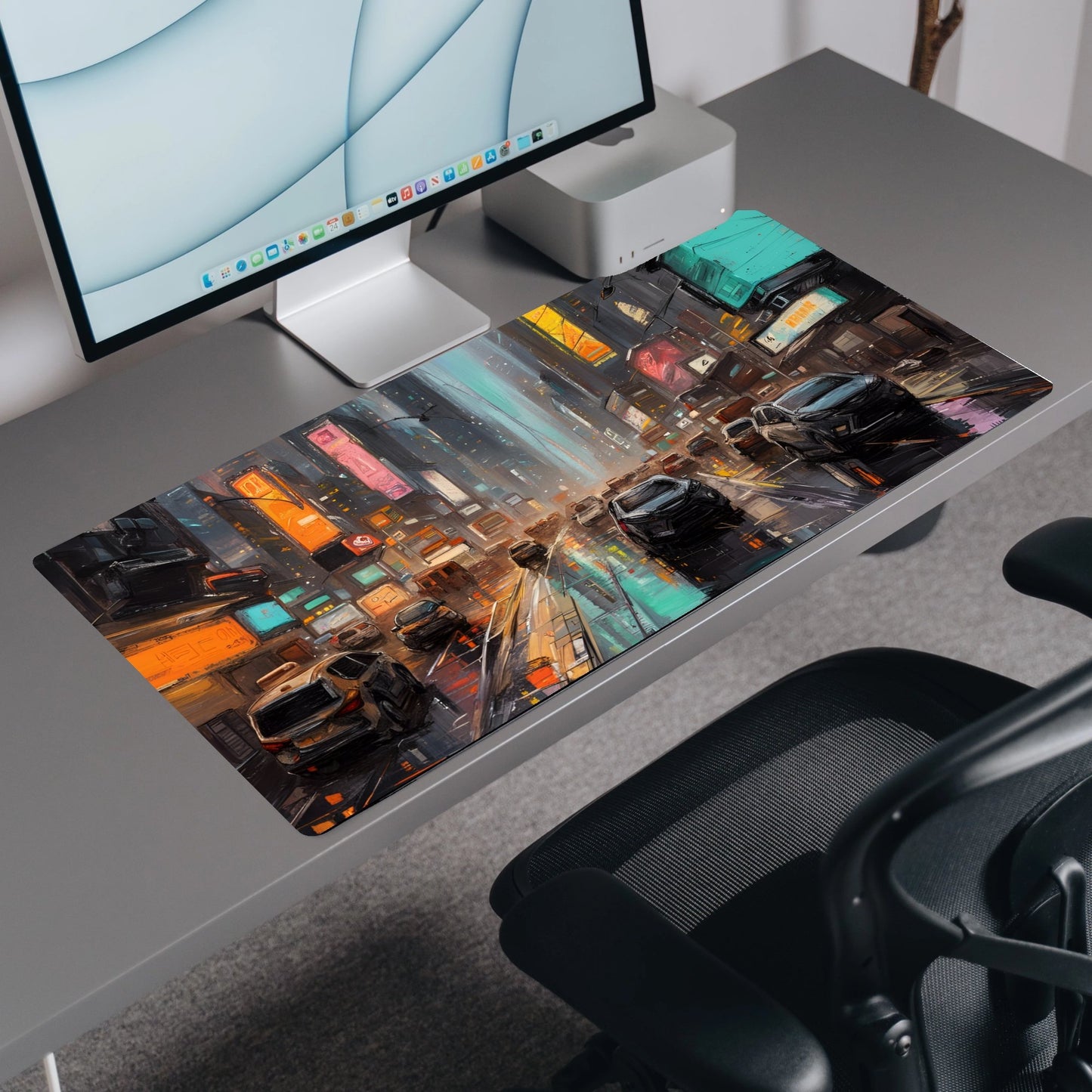 Cyberpunk Elysium | Custom Artisan Mousepad | Gaming & Office Desk Mat - Goblintechkeys