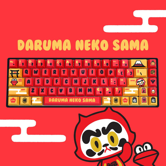 Daruma Neko Sama keycap set by Michael Chuah - Goblintechkeys