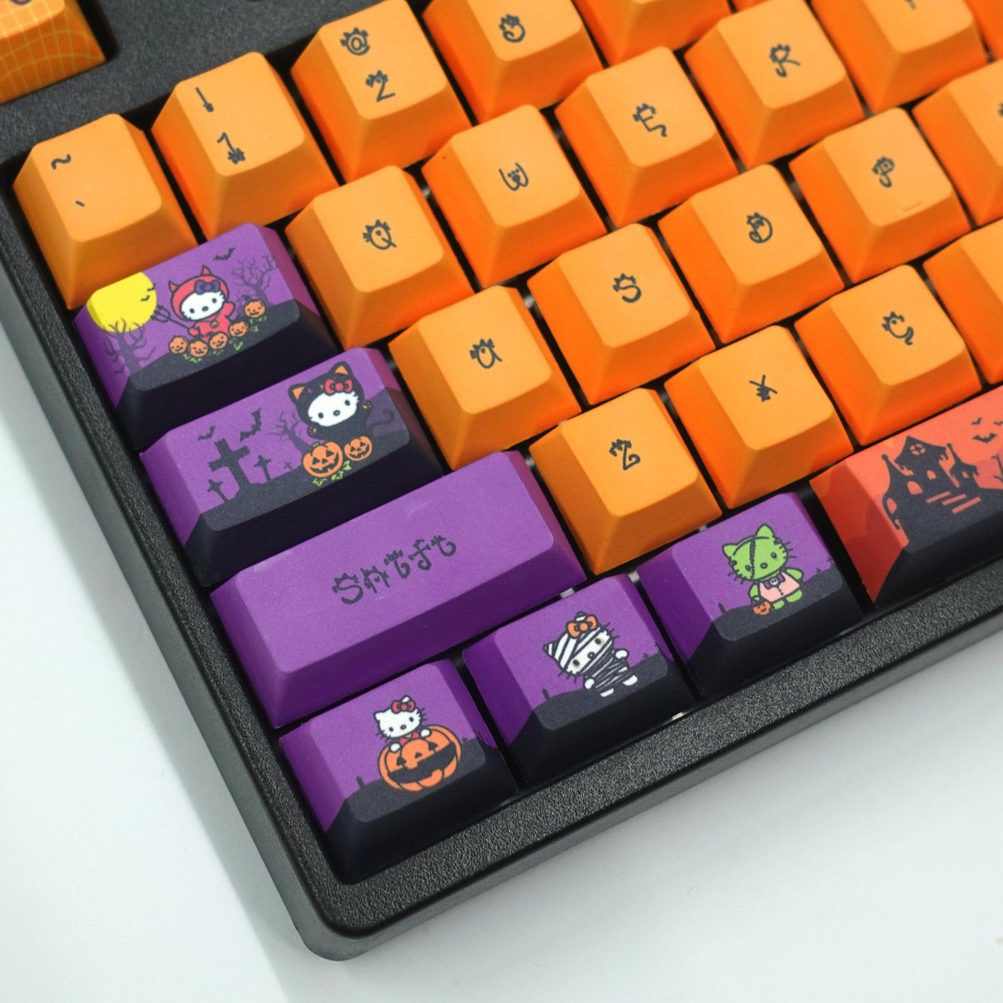 Hello Kitty Halloween Themed Keycaps | Cute Keycaps - Goblintechkeys