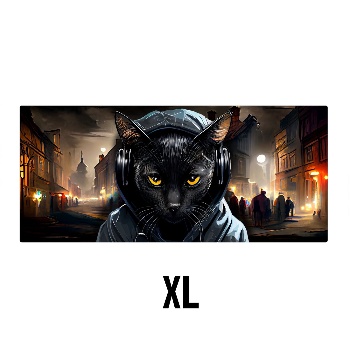 Hoodie Cat Desk Mat | Mouse Pad | Gaming & Office Desk Mat - Goblintechkeys