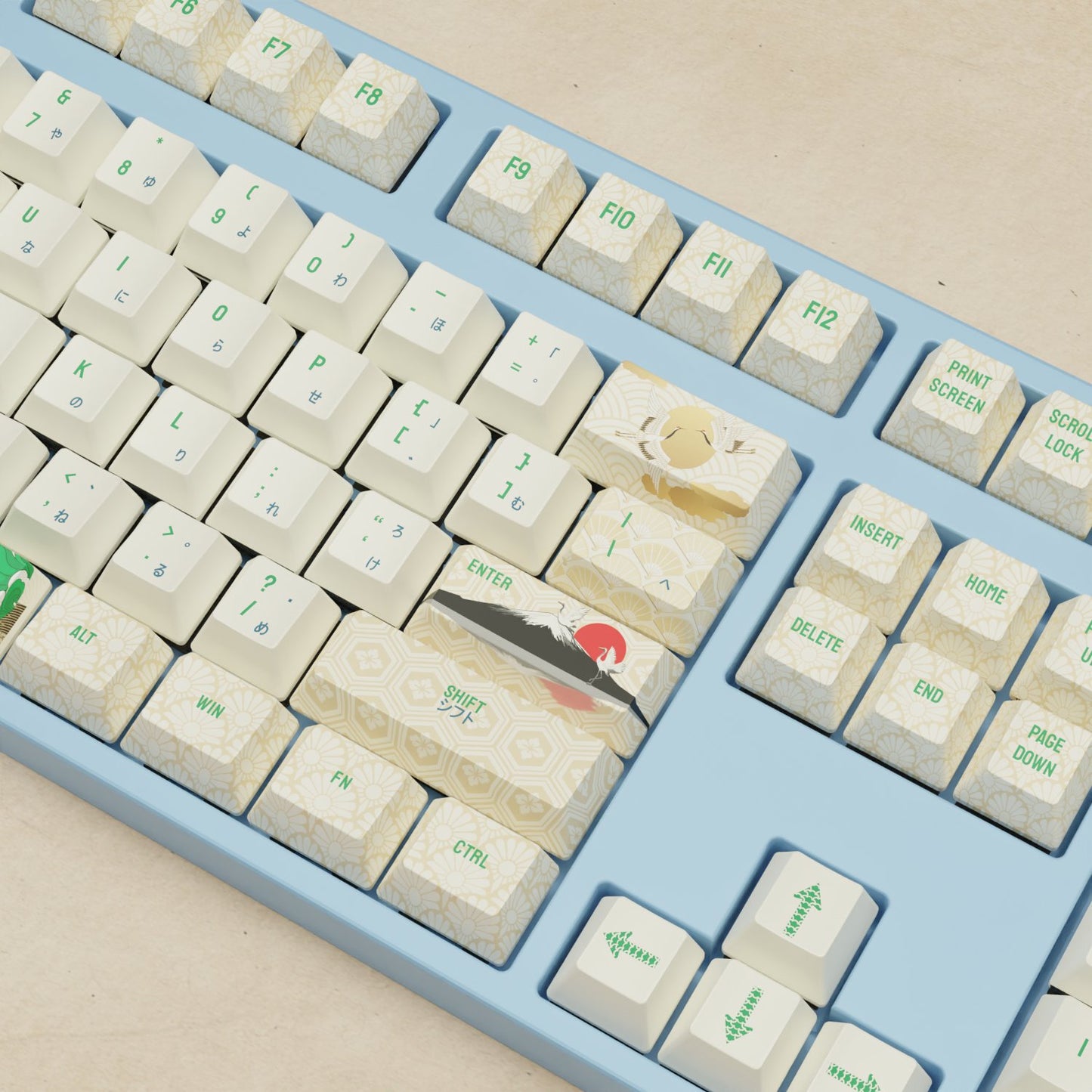 Japanese Crane Keycaps - Goblintechkeys