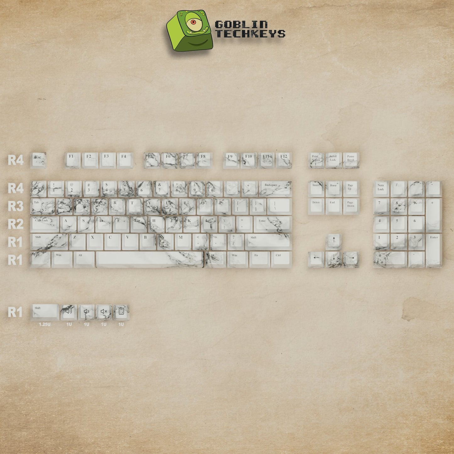 Marble Keycaps - Goblintechkeys