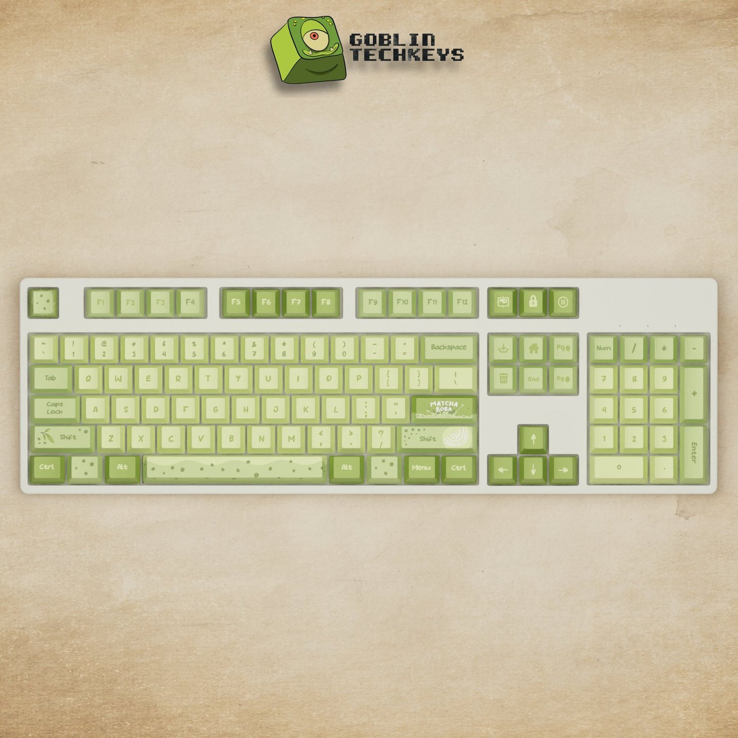 Matcha Boba Keycaps - Goblintechkeys