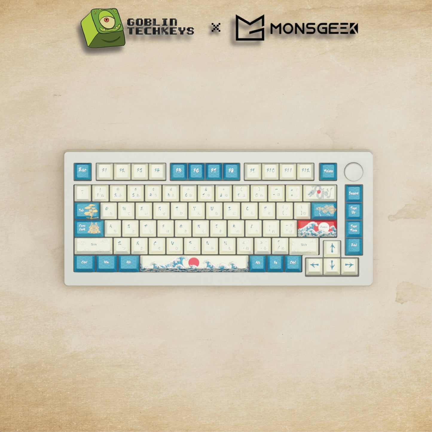 Monsgeek M1W - 75% Blender 3D (Japanese Wave) Mechanical Keyboard - Goblintechkeys