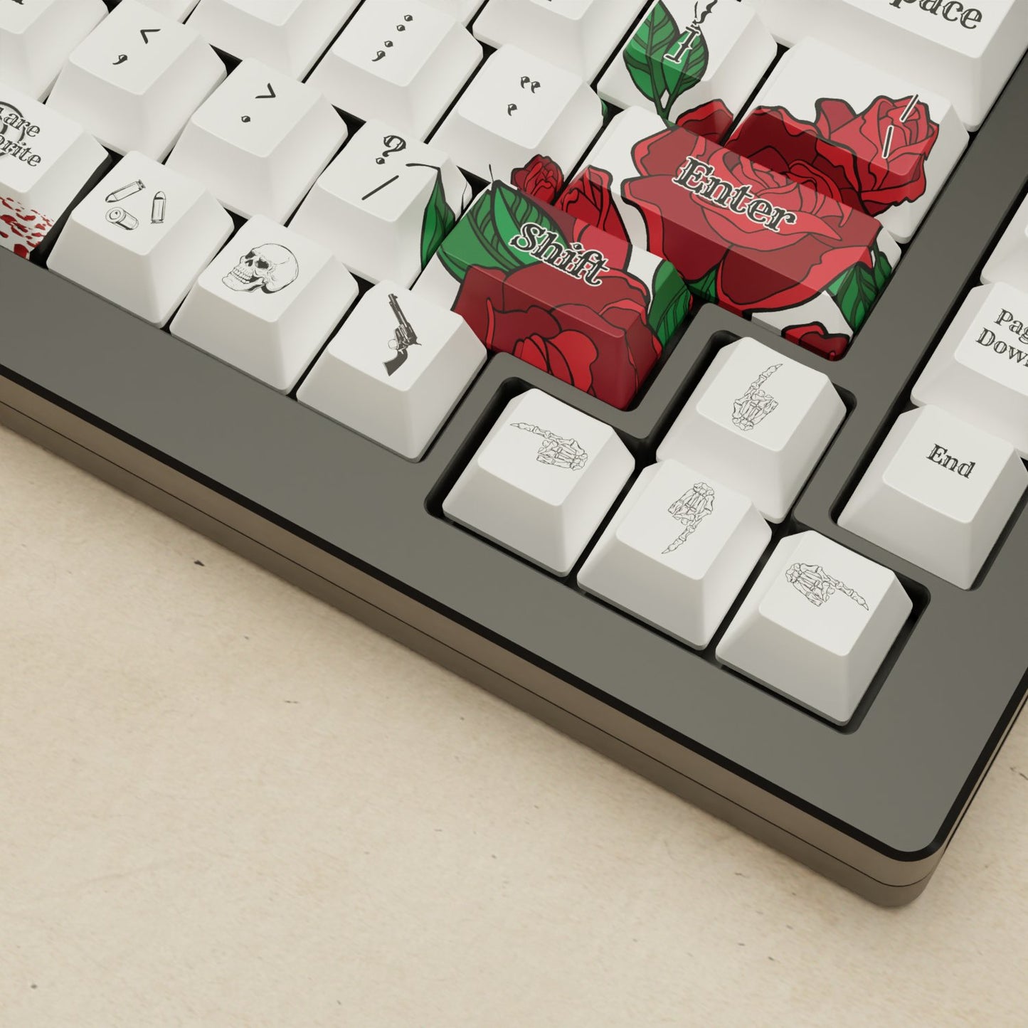 Monsgeek M1W - 75% Blender 3D ( Skull & Roses ) Mechanical Keyboard - Goblintechkeys