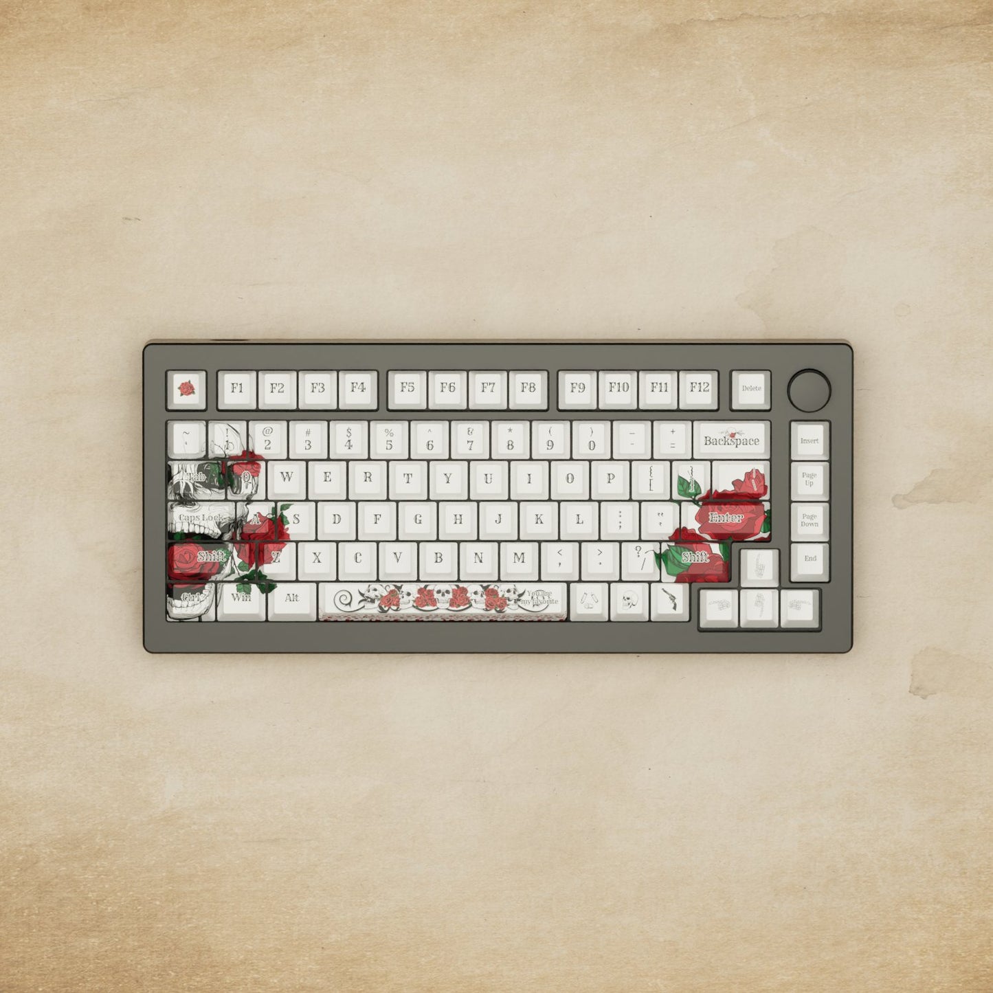 Monsgeek M1W - 75% Blender 3D ( Skull & Roses ) Mechanical Keyboard - Goblintechkeys
