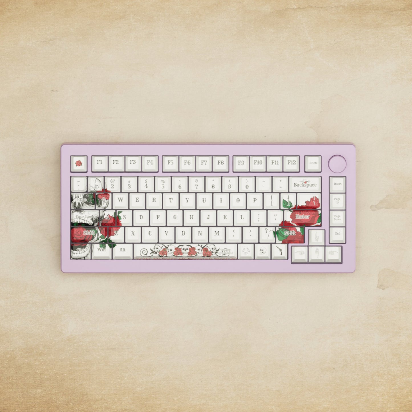 Monsgeek M1W - 75% Blender 3D ( Skull & Roses ) Mechanical Keyboard - Goblintechkeys