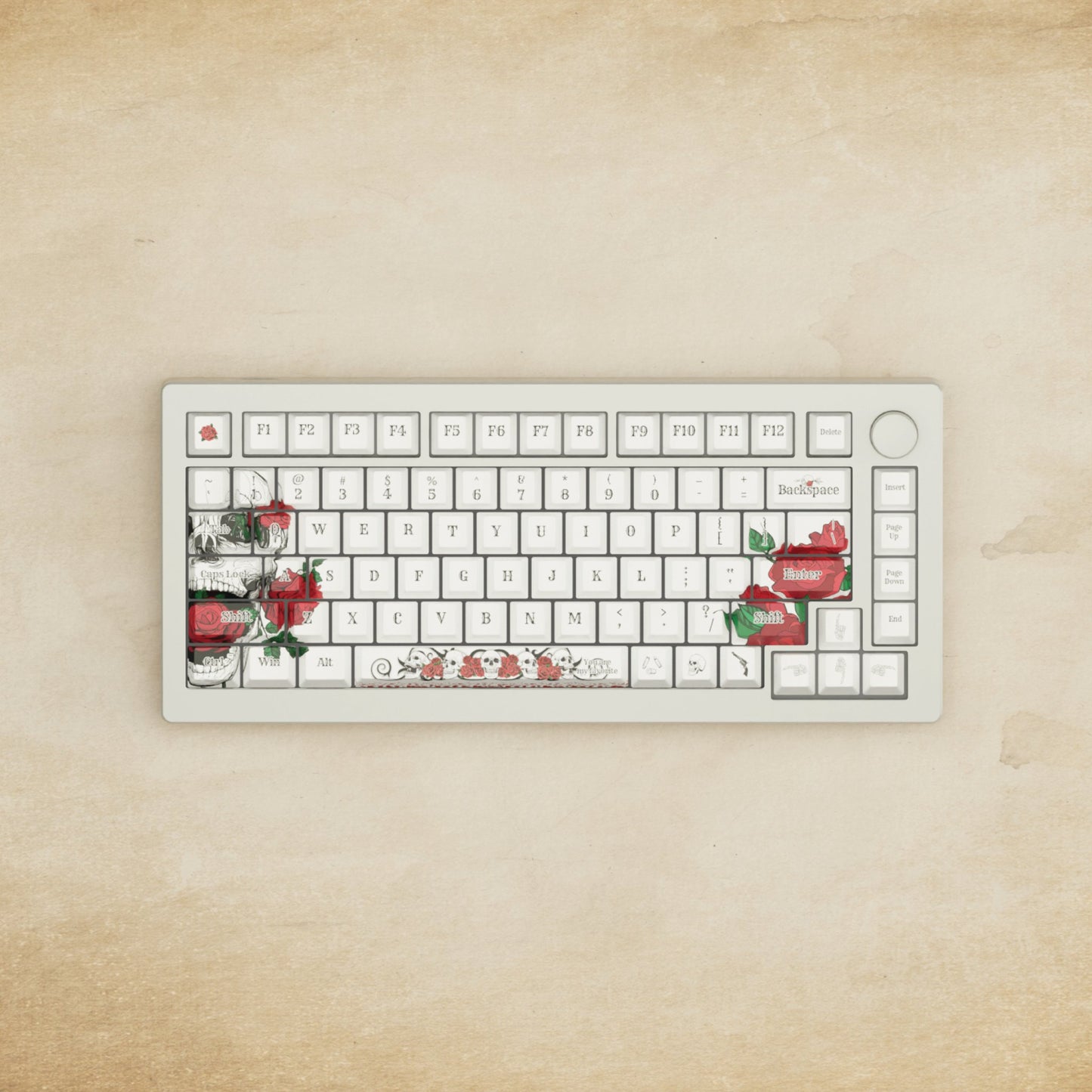 Monsgeek M1W - 75% Blender 3D ( Skull & Roses ) Mechanical Keyboard - Goblintechkeys
