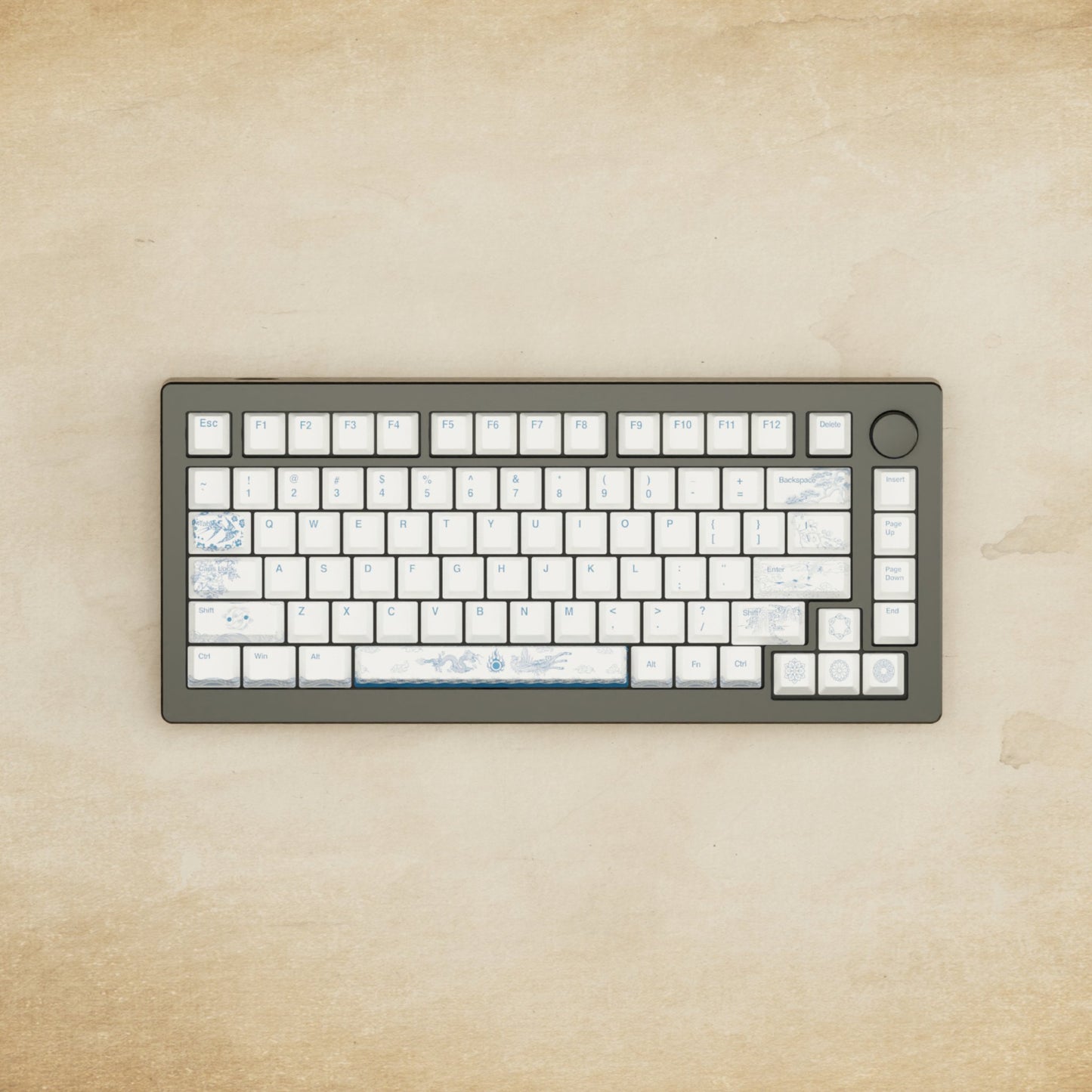 Monsgeek M1W - 75% Blue Pottery Mechanical Keyboard - Goblintechkeys