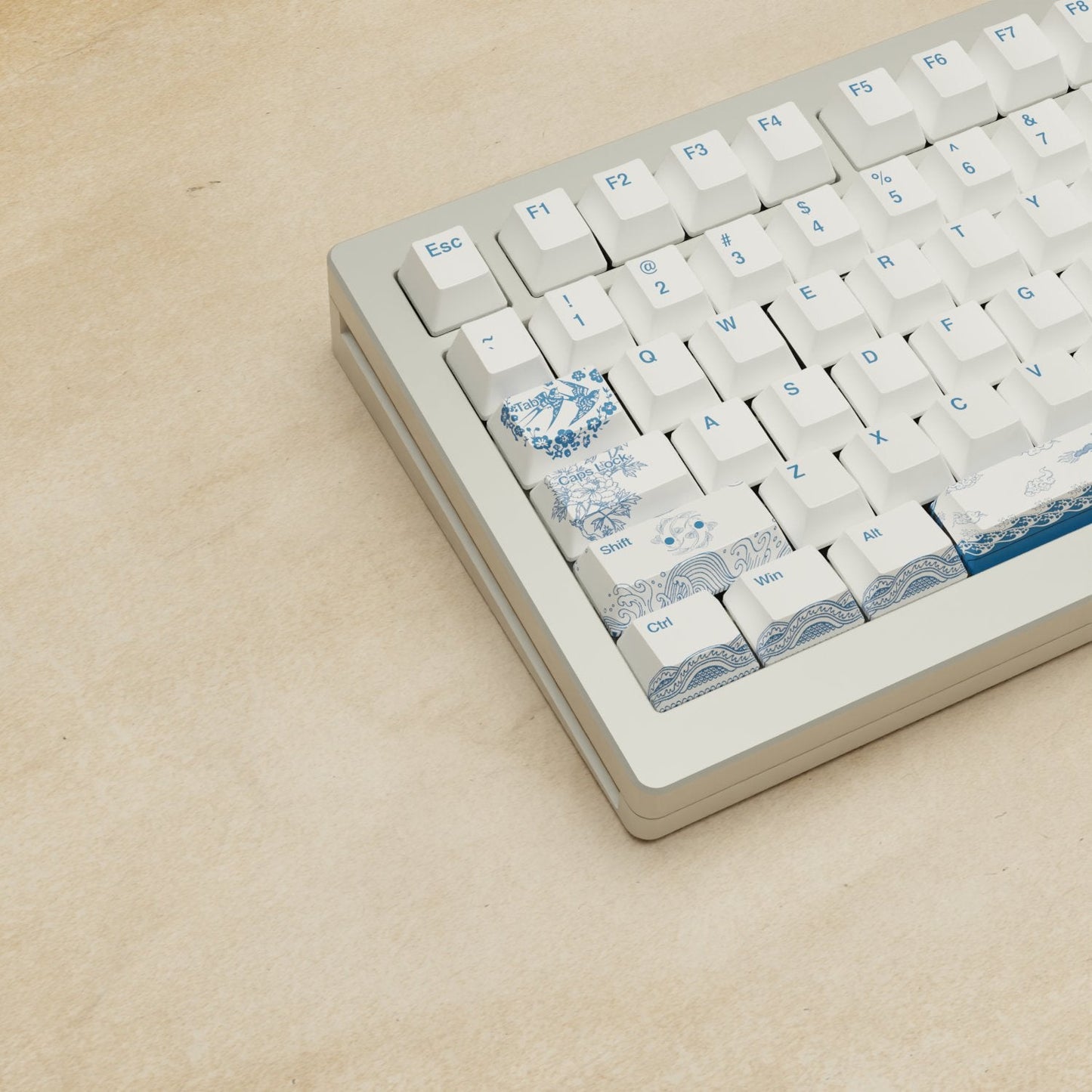 Monsgeek M1W - 75% Blue Pottery Mechanical Keyboard - Goblintechkeys