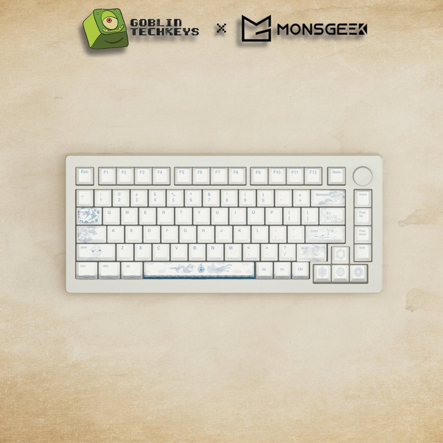 Monsgeek M1W - 75% Blue Pottery Mechanical Keyboard - Goblintechkeys