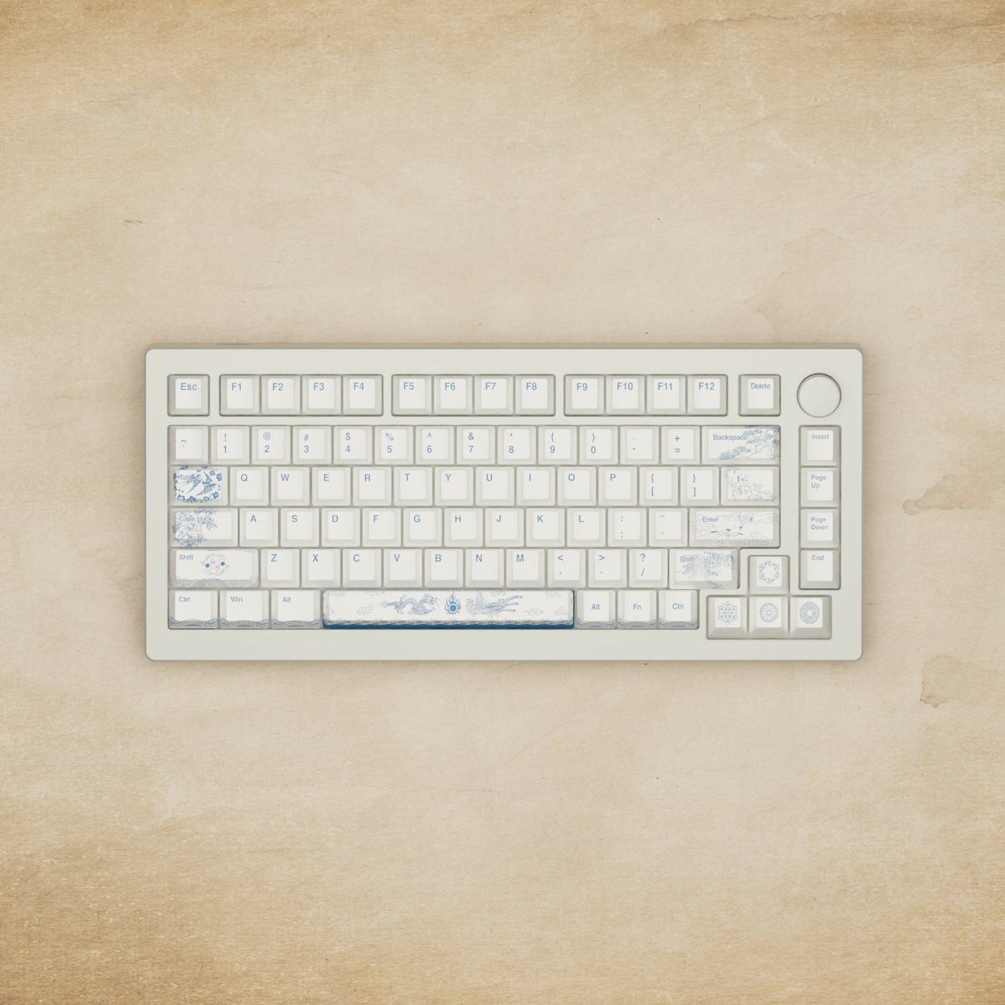 Monsgeek M1W - 75% Blue Pottery Mechanical Keyboard - Goblintechkeys