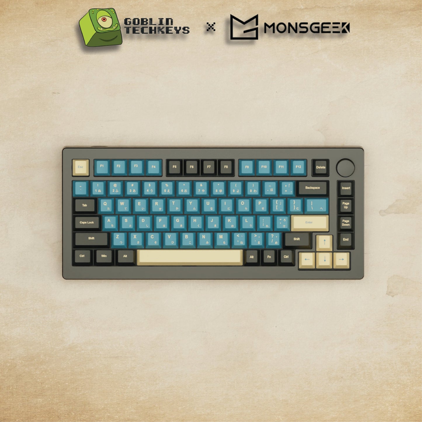Monsgeek M1W - 75% Blue Samurai Mechanical Keyboard - Goblintechkeys