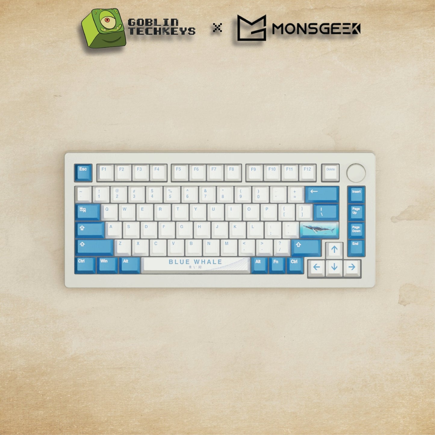 Monsgeek M1W - 75% Blue Whale Mechanical Keyboard - Goblintechkeys