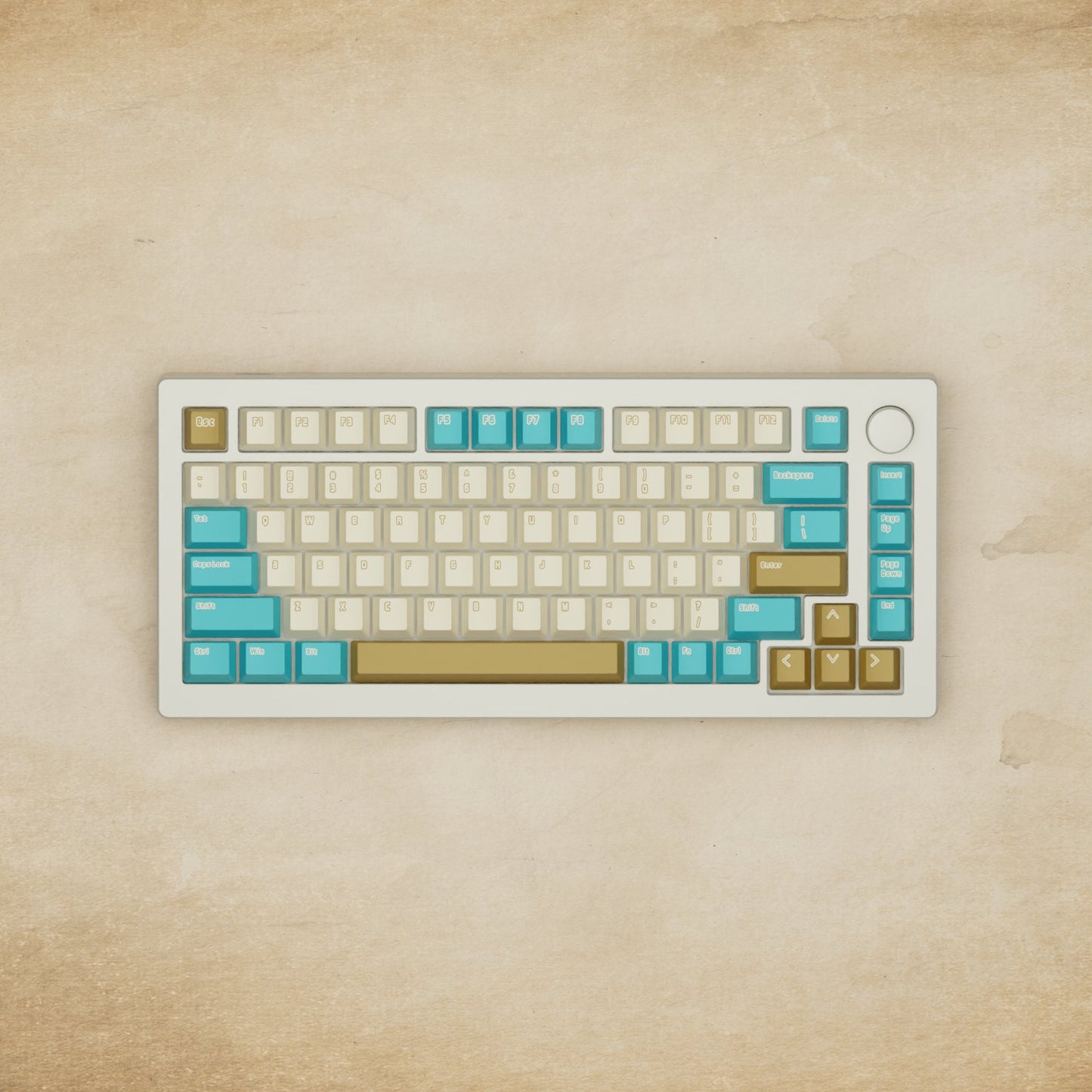 Monsgeek M1W - 75% Creamy Blue Mechanical Keyboard - Goblintechkeys