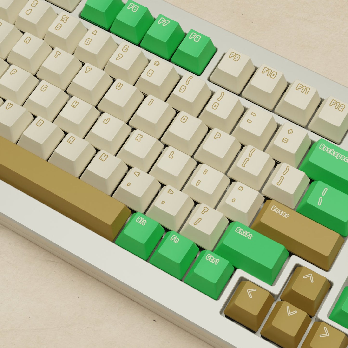 Monsgeek M1W - 75% Creamy Green Mechanical Keyboard - Goblintechkeys