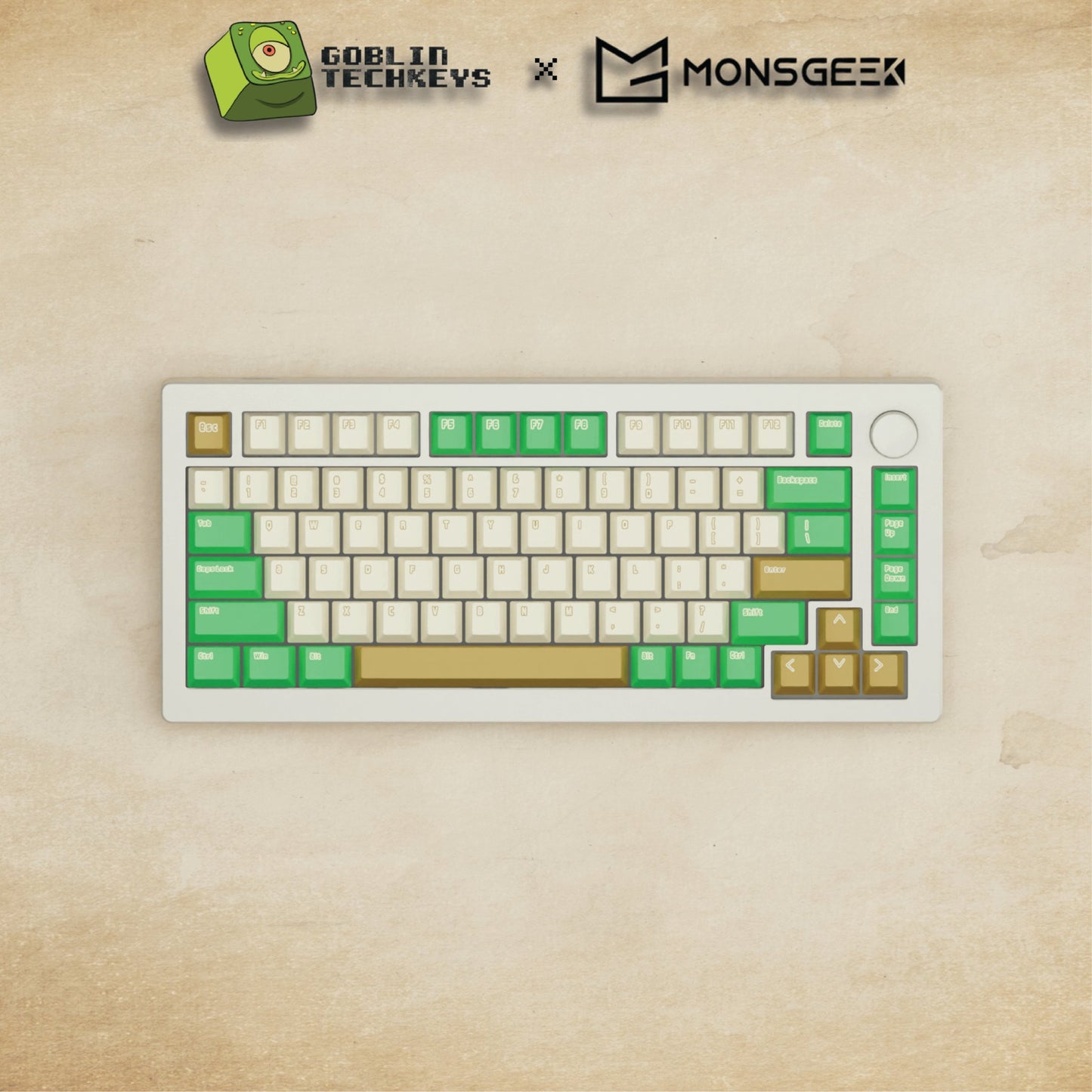 Monsgeek M1W - 75% Creamy Green Mechanical Keyboard - Goblintechkeys