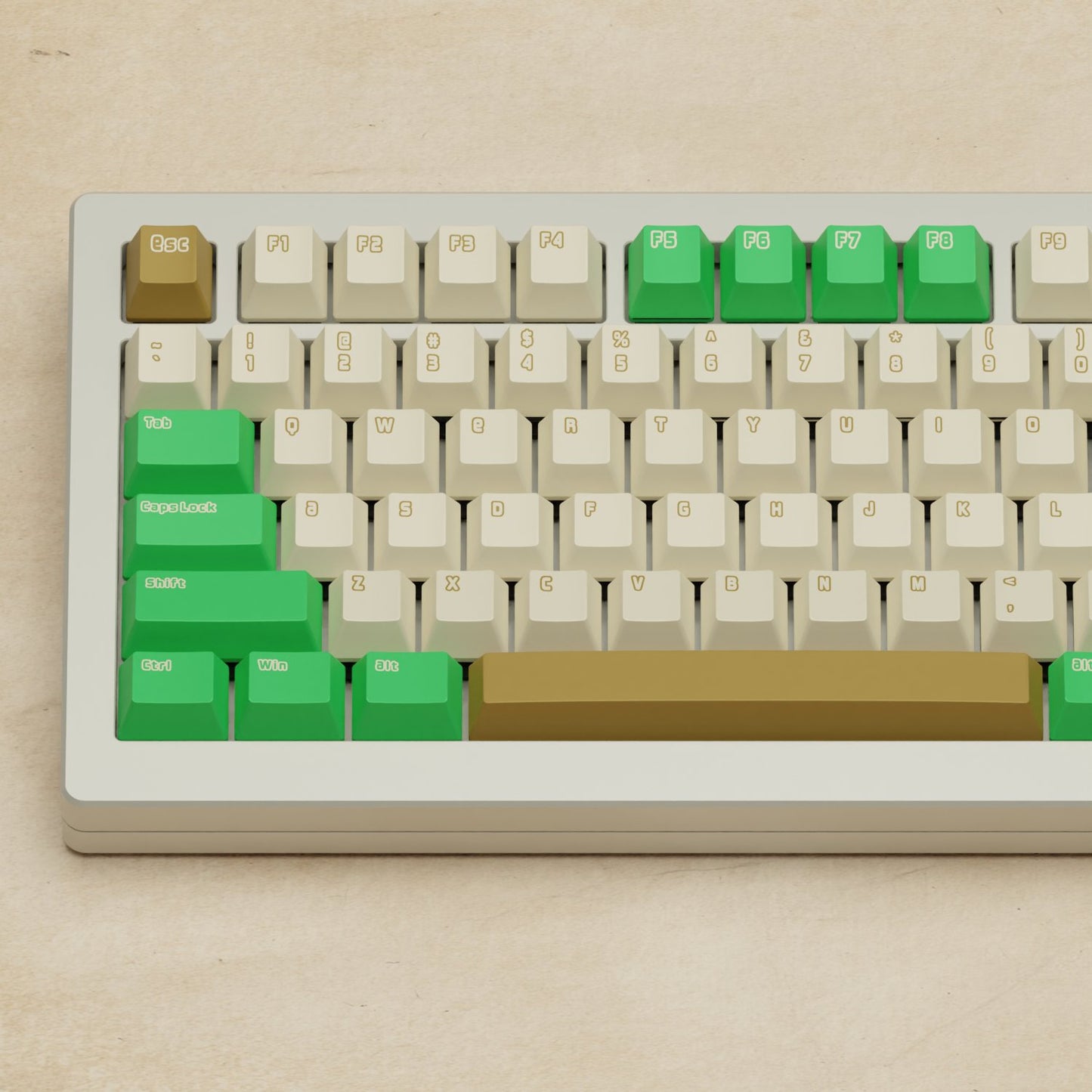 Monsgeek M1W - 75% Creamy Green Mechanical Keyboard - Goblintechkeys