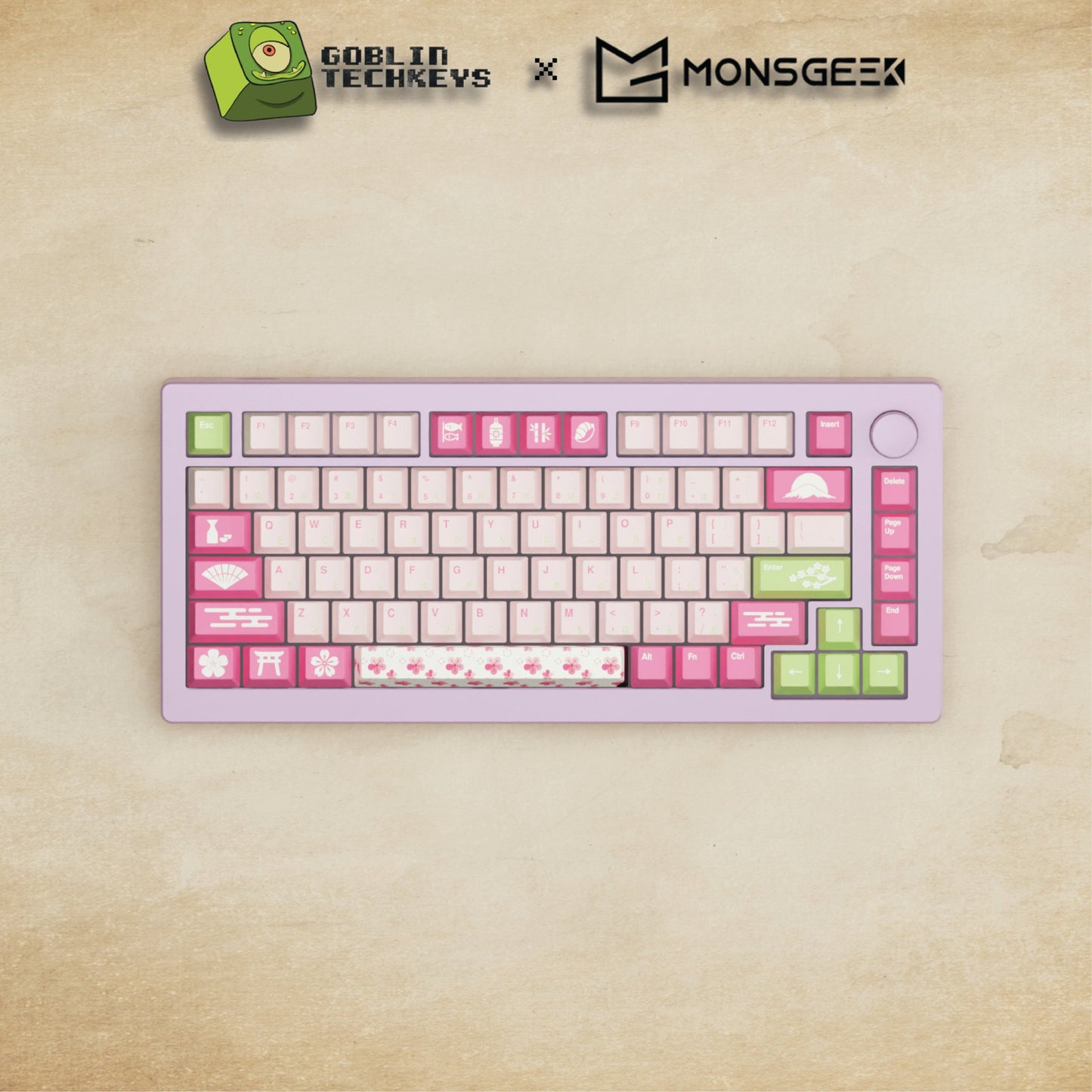 Monsgeek M1W - 75% Sakura Mechanical Keyboard - Goblintechkeys