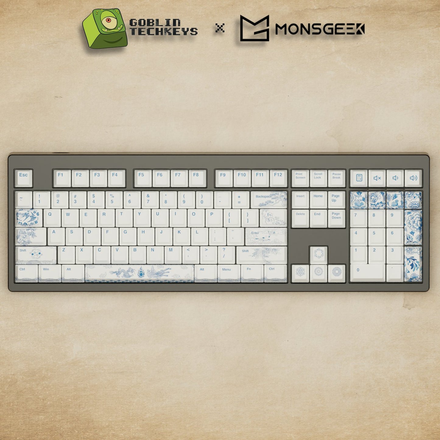 Monsgeek M5 - 100% Blue Pottery Mechanical Keyboard - Goblintechkeys