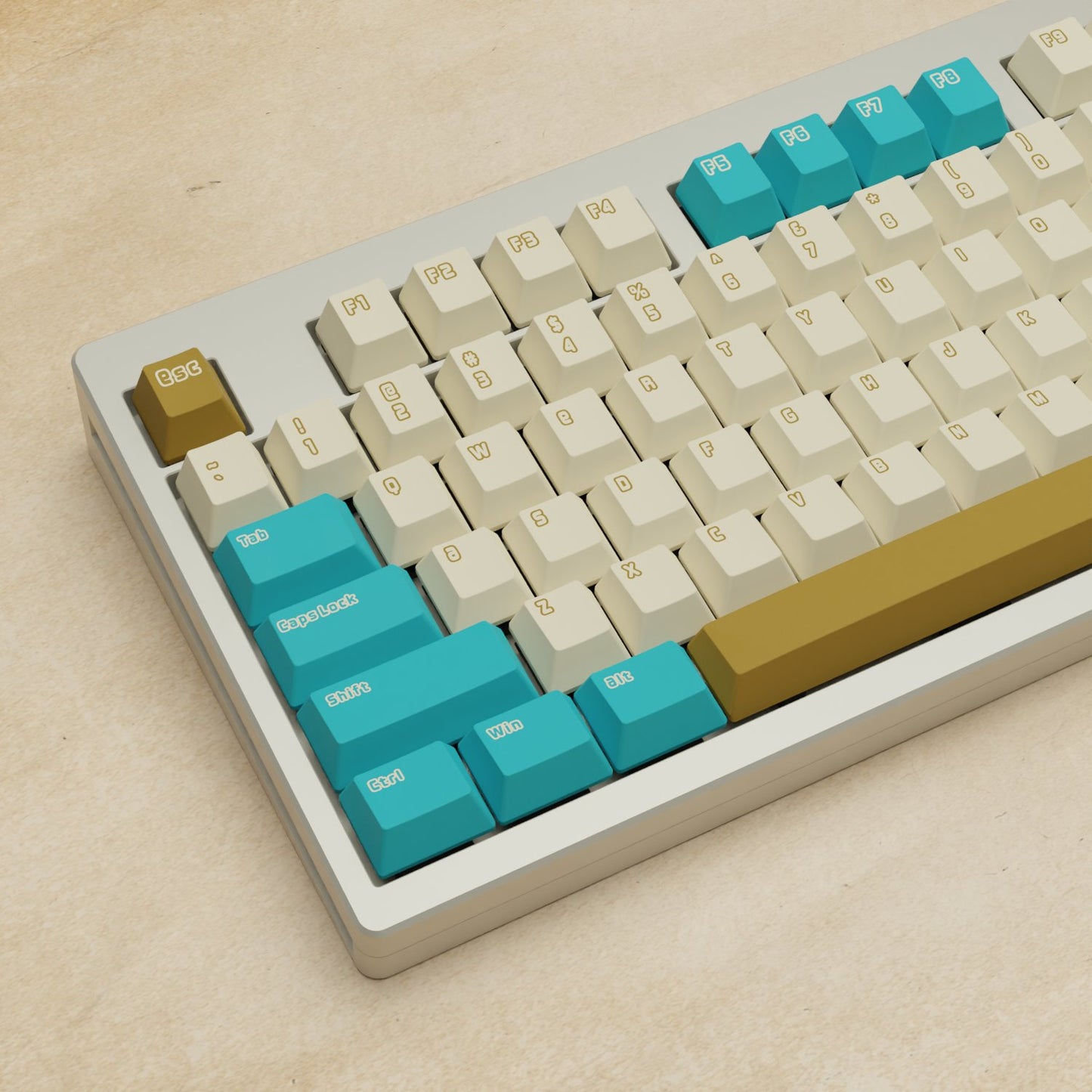 Monsgeek M5 - 100% Creamy Blue Mechanical Keyboard - Goblintechkeys