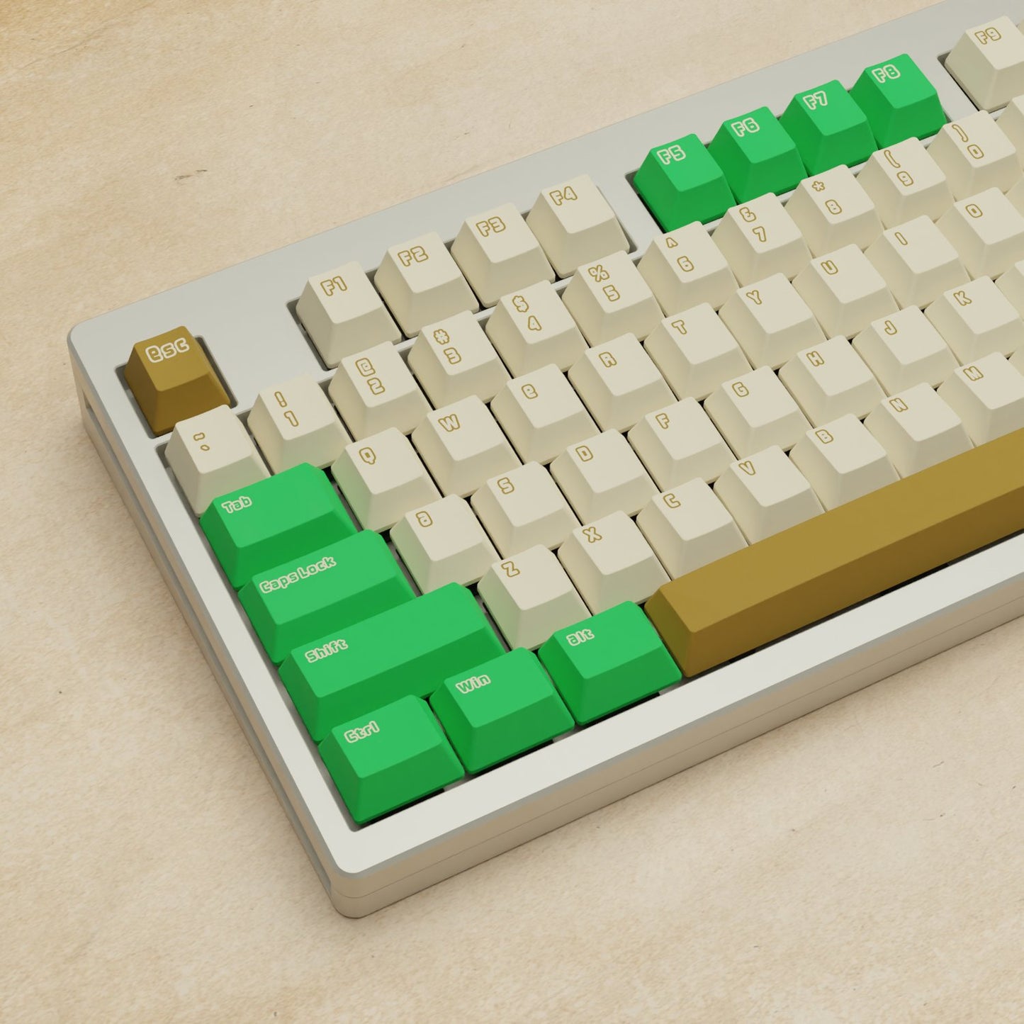 Monsgeek M5 - 100% Creamy Green Mechanical Keyboard - Goblintechkeys